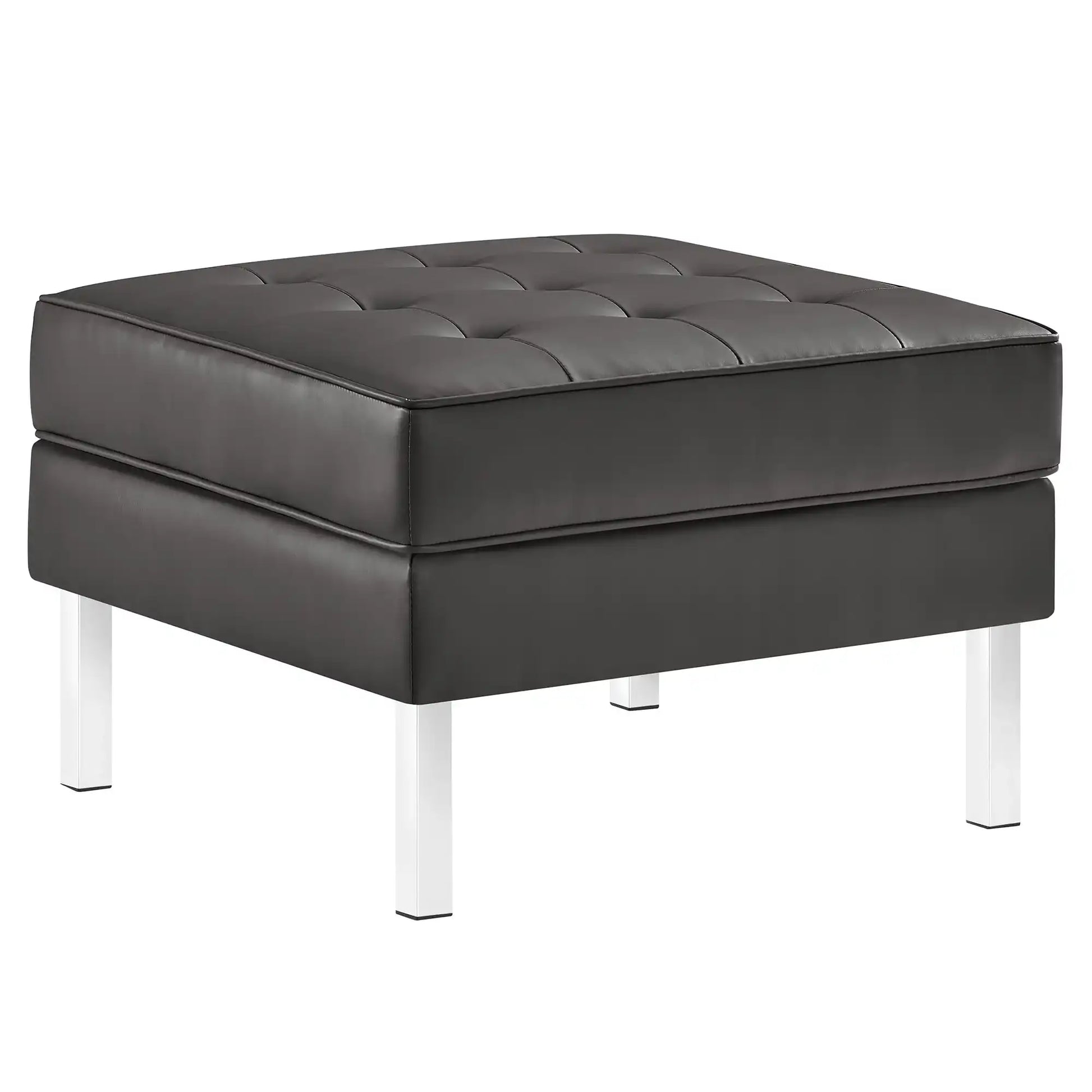 Loft Tufted Vegan Leather Armchair and Ottoman Set by Modway - Best Buy Furniture