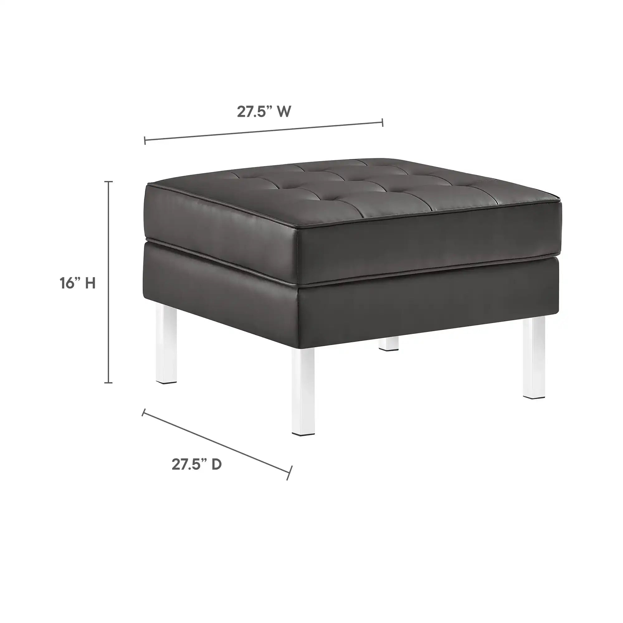Loft Tufted Vegan Leather Sofa and Ottoman Set by Modway - Best Buy Furniture