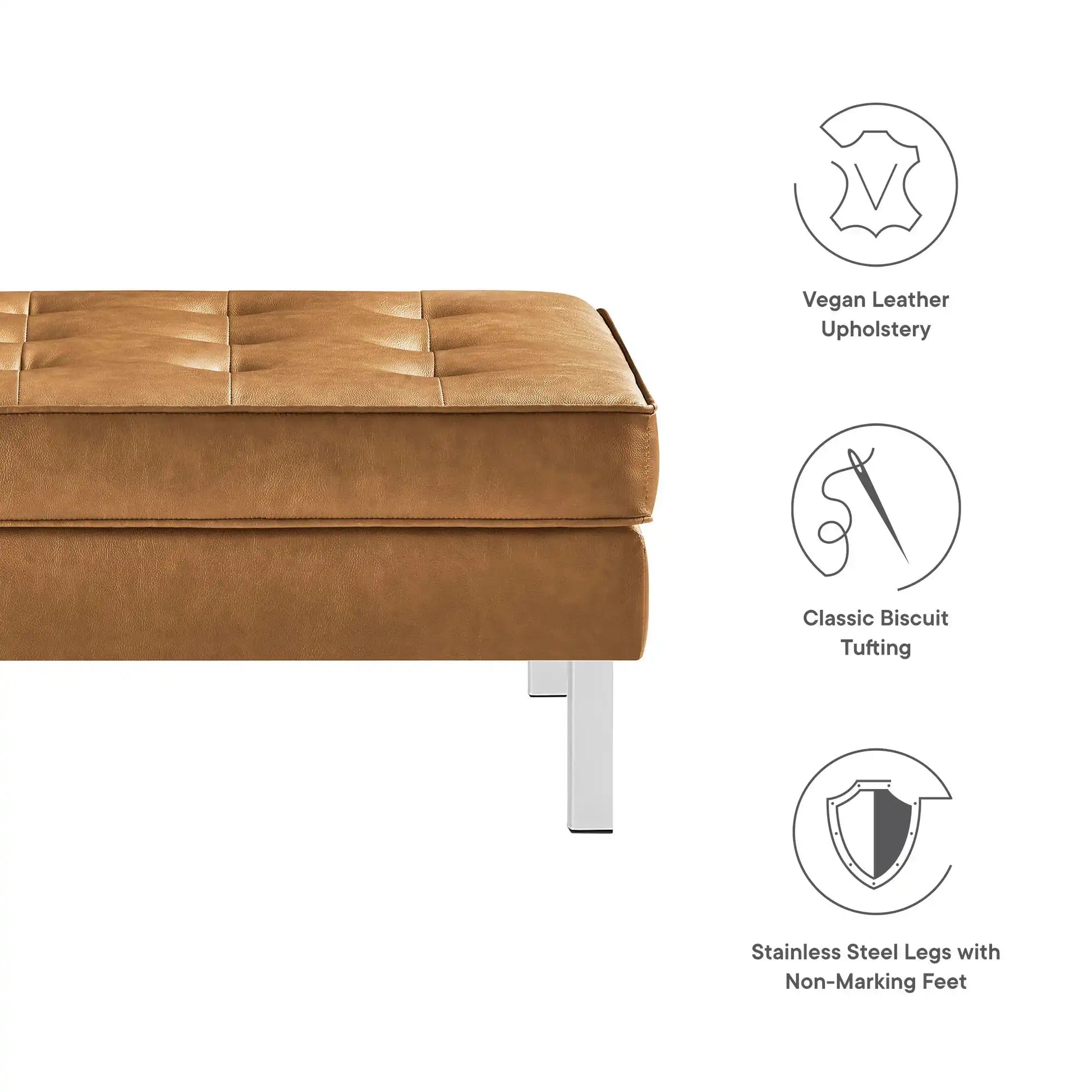 Loft Tufted Vegan Leather Ottoman by Modway - Best Buy Furniture