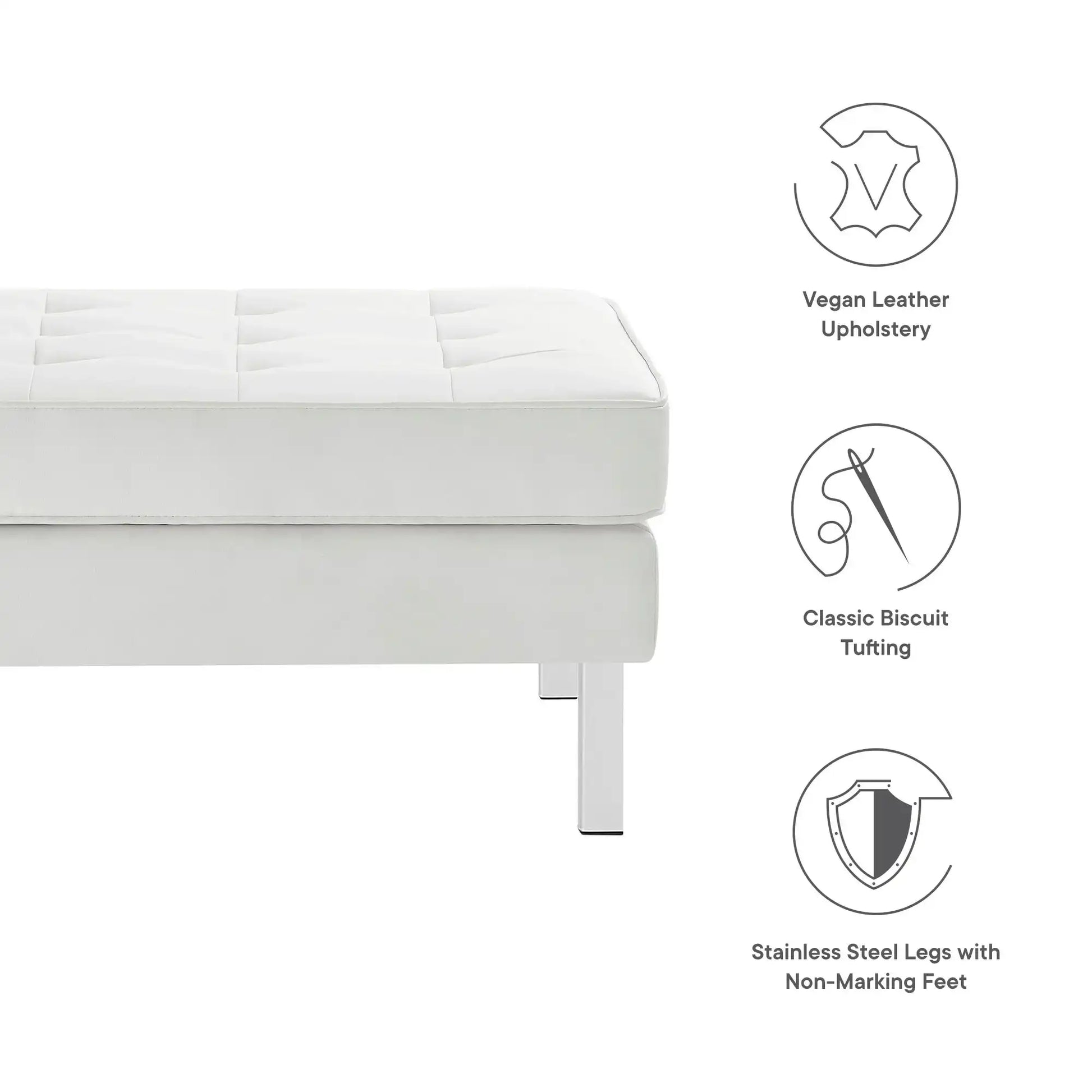 Loft Tufted Vegan Leather Ottoman by Modway - Best Buy Furniture