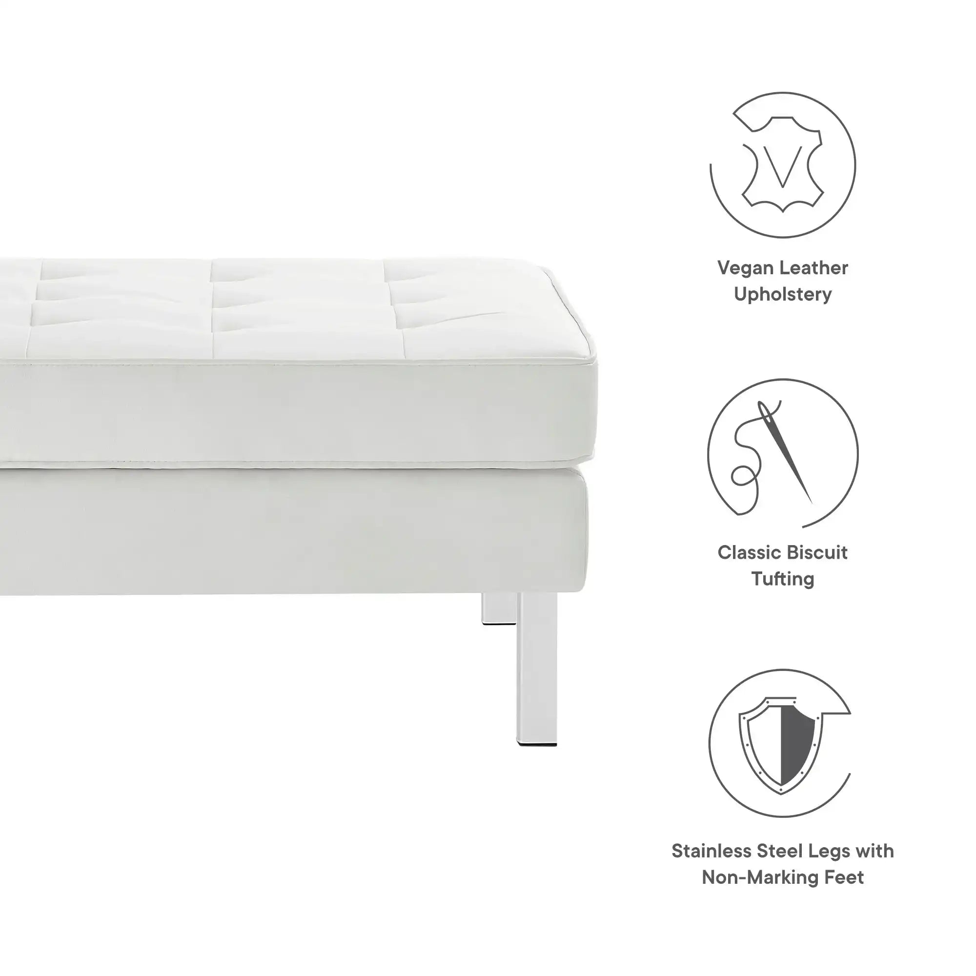 Loft Tufted Vegan Leather Ottoman by Modway - Best Buy Furniture