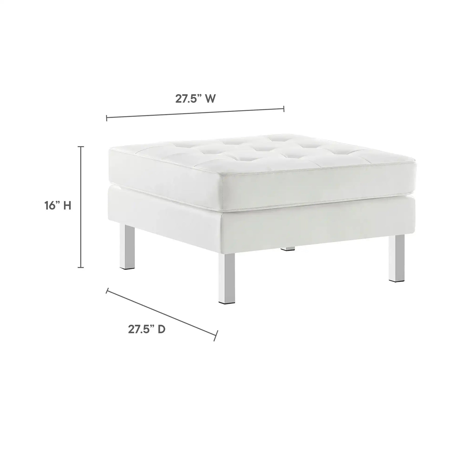 Loft Tufted Vegan Leather Ottoman by Modway - Best Buy Furniture