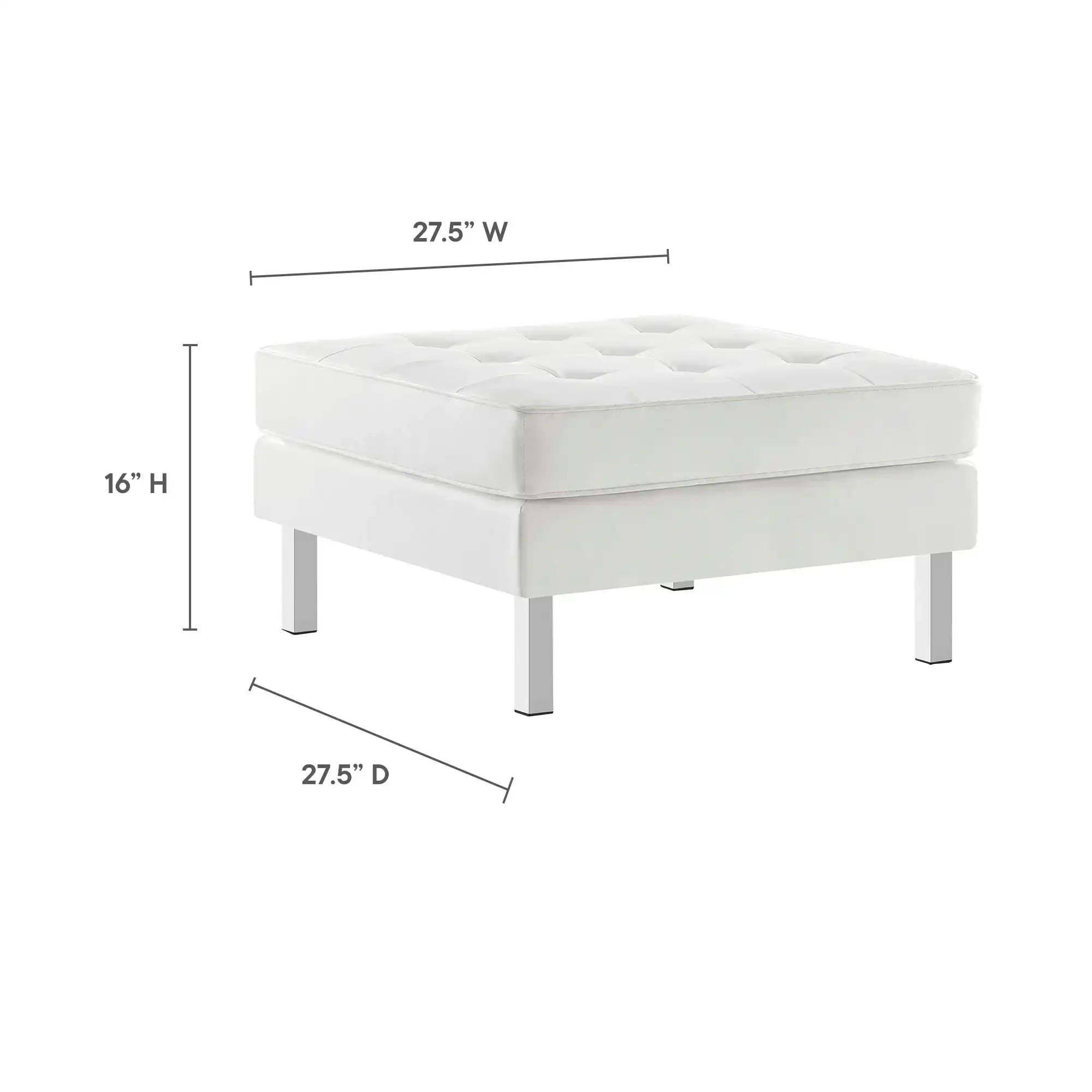 Loft Tufted Vegan Leather Ottoman by Modway - Best Buy Furniture