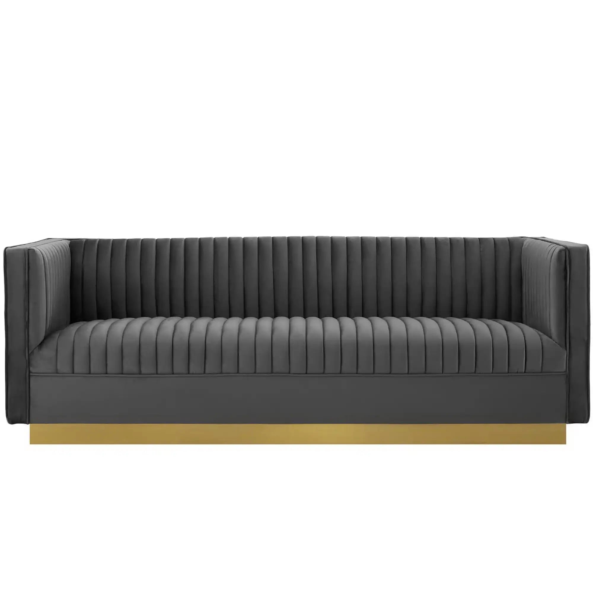 Sanguine Vertical Channel Tufted Performance Velvet Sofa by Modway - Best Buy Furniture