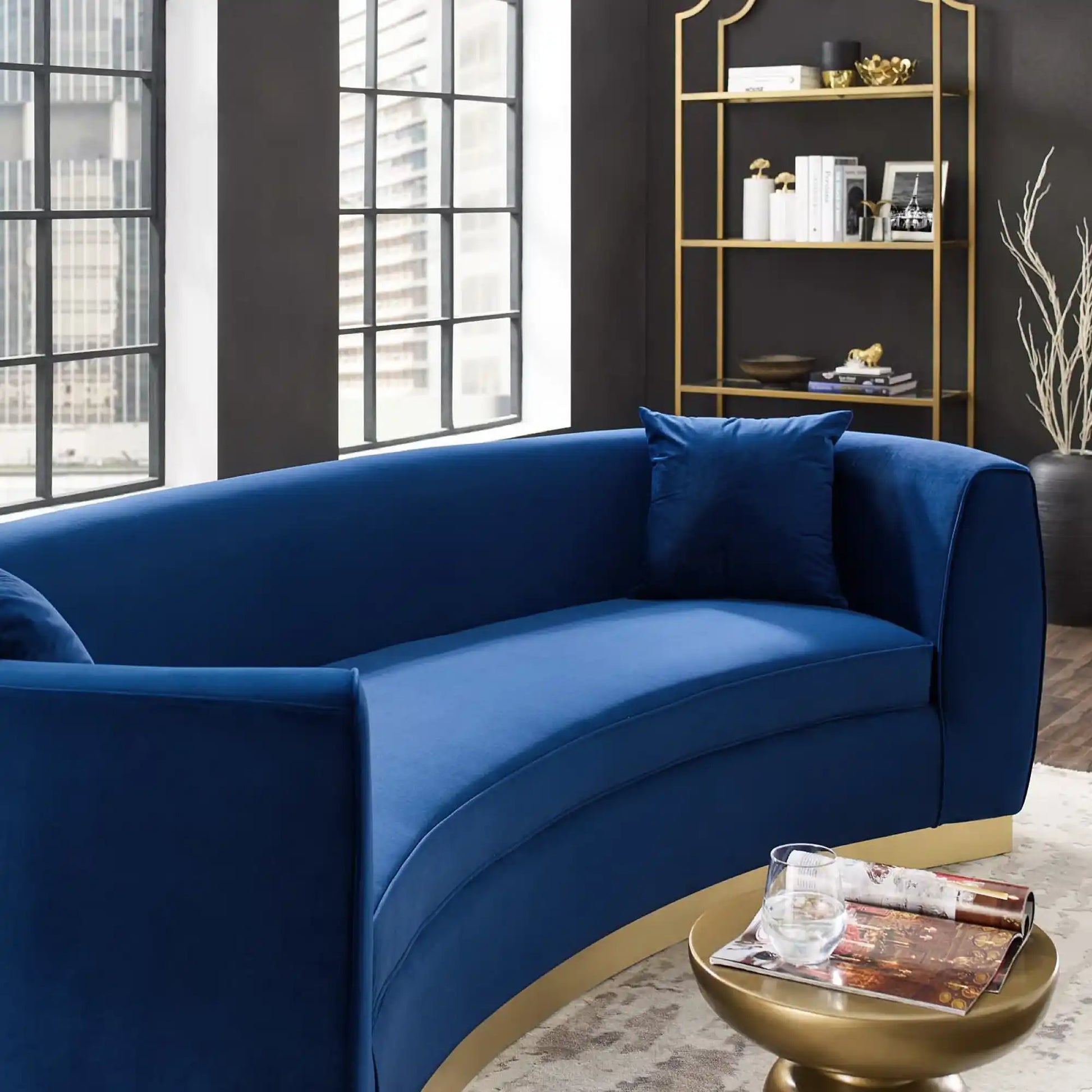 Resolute Curved Performance Velvet Sofa by Modway - Best Buy Furniture