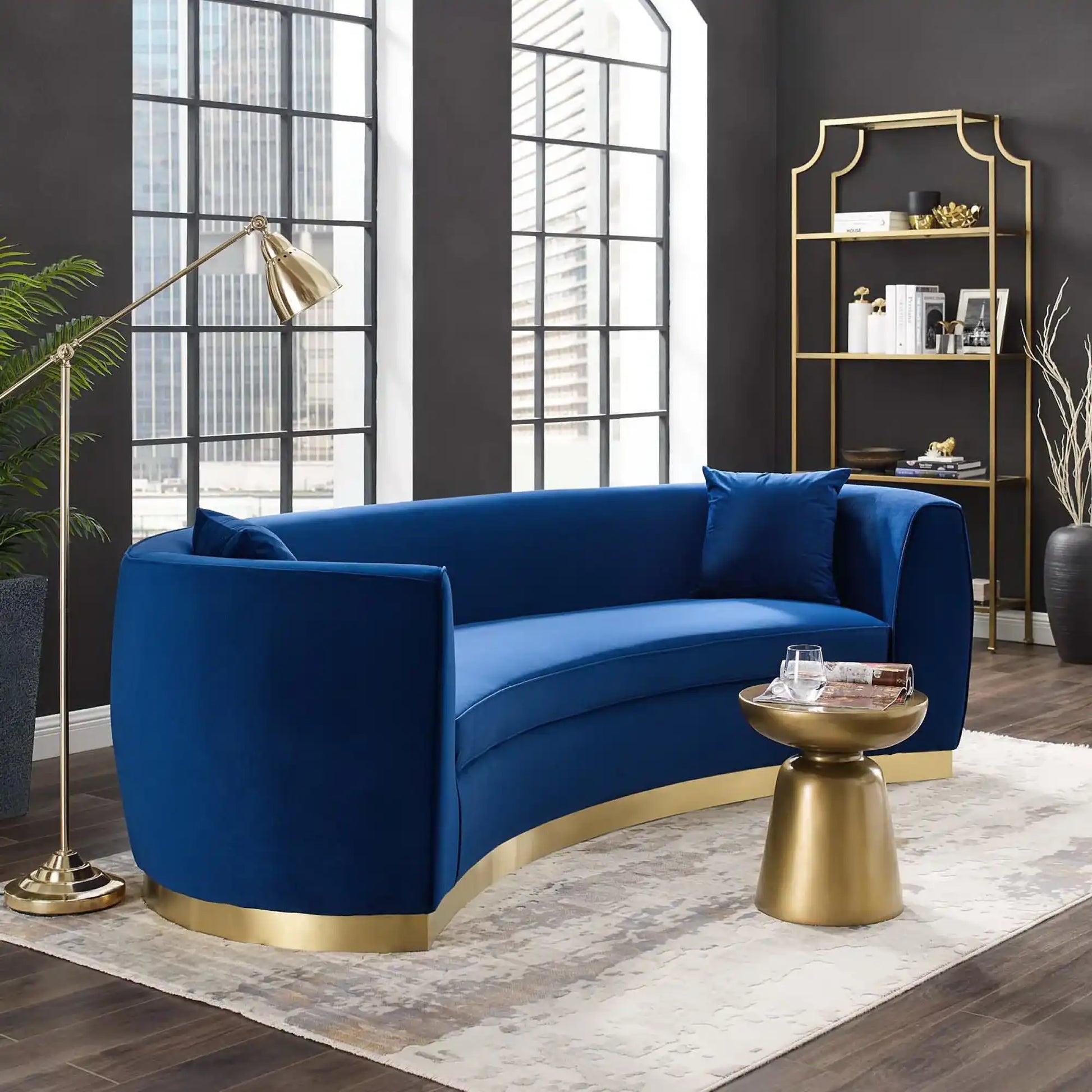 Resolute Curved Performance Velvet Sofa by Modway - Best Buy Furniture