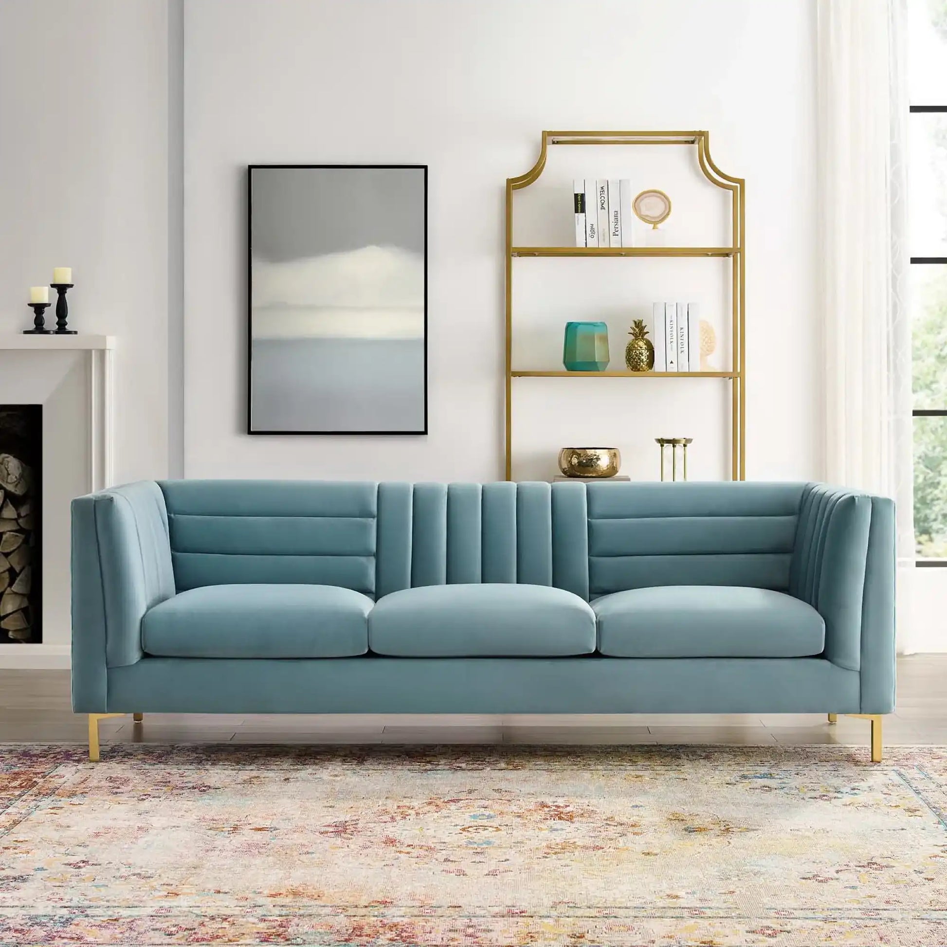 Ingenuity Channel Tufted Performance Velvet Sofa by Modway - Best Buy Furniture
