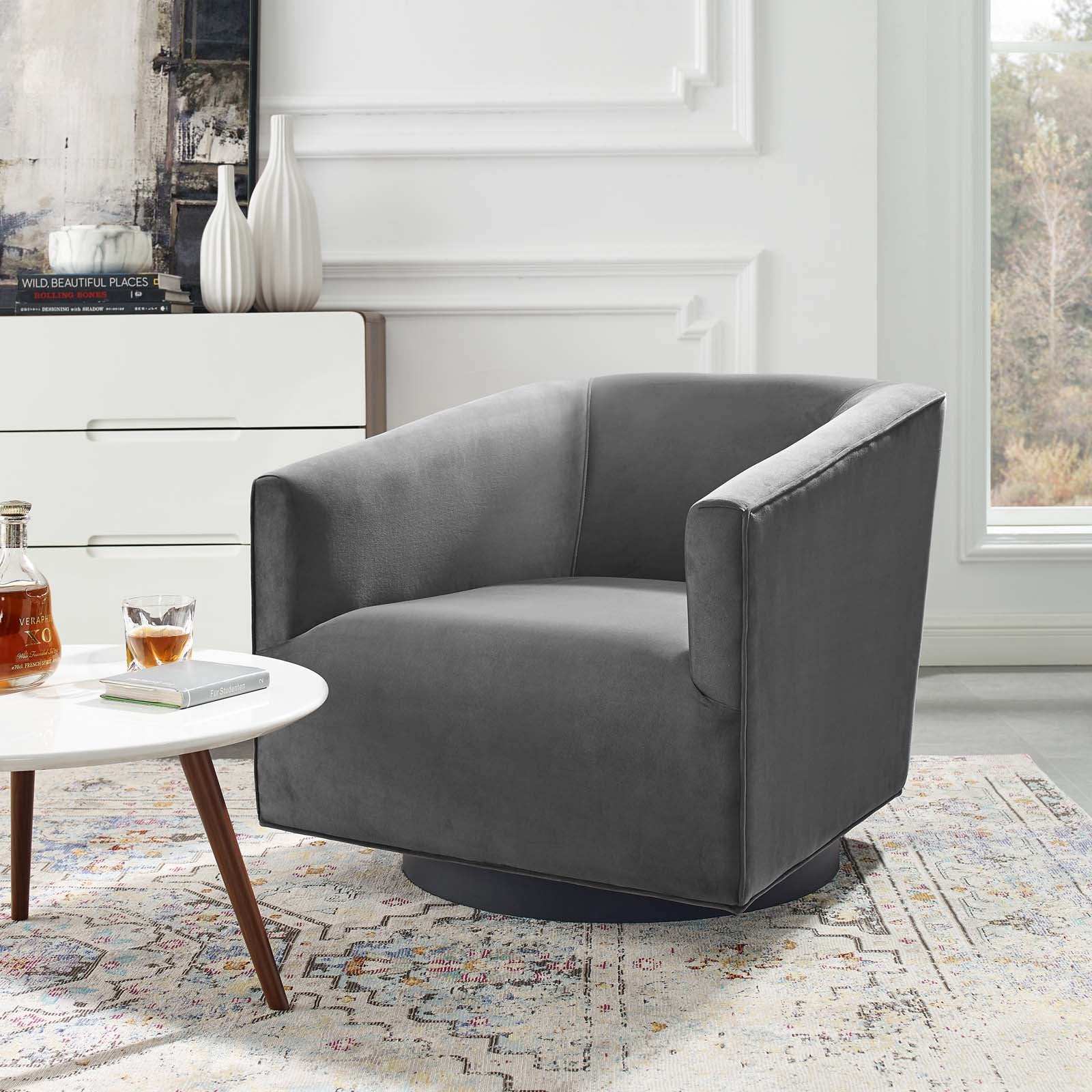Twist Accent Lounge Performance Velvet Swivel Chair - Best Buy Furniture