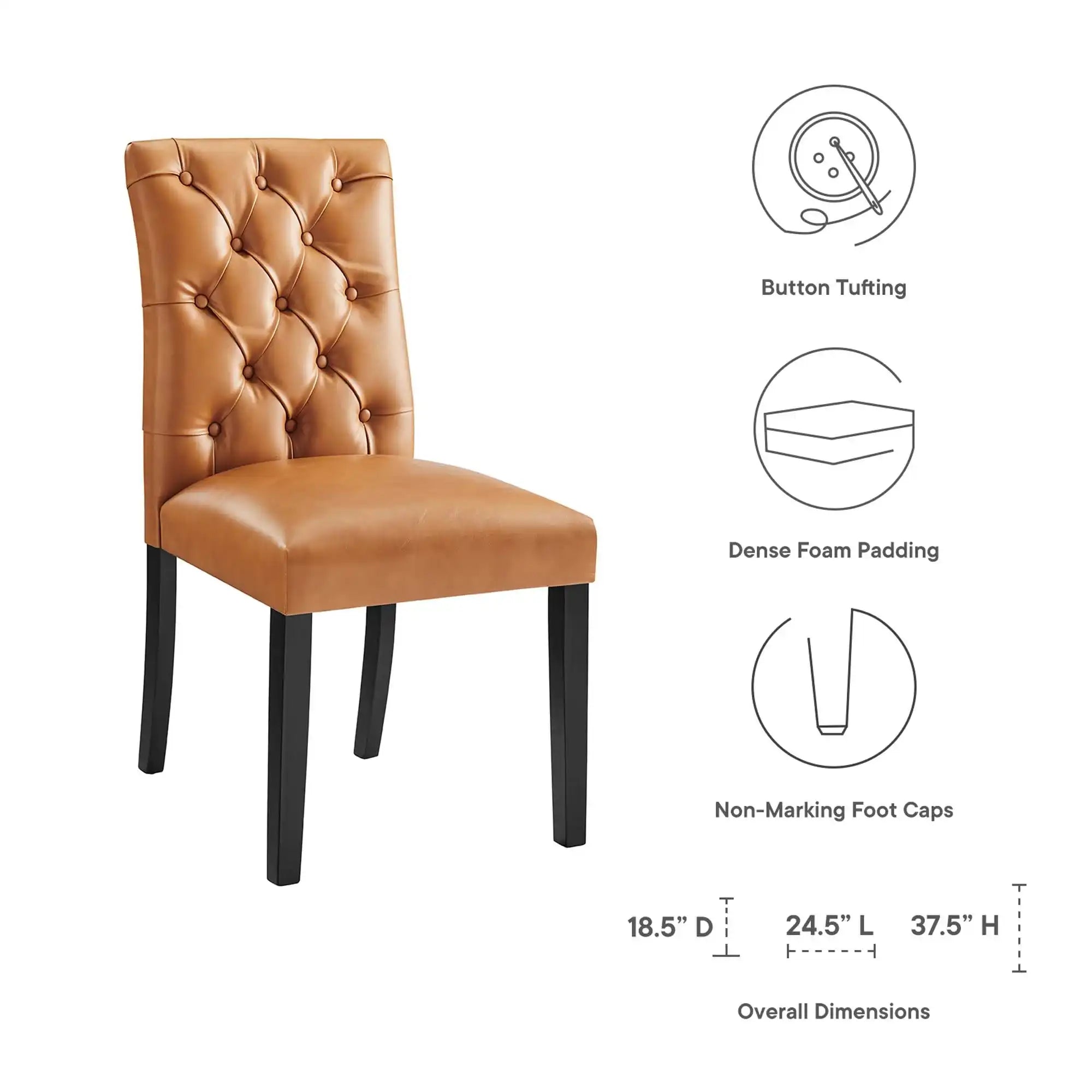 Duchess Vinyl Dining Chair Set of 2 by Modway - Best Buy Furniture