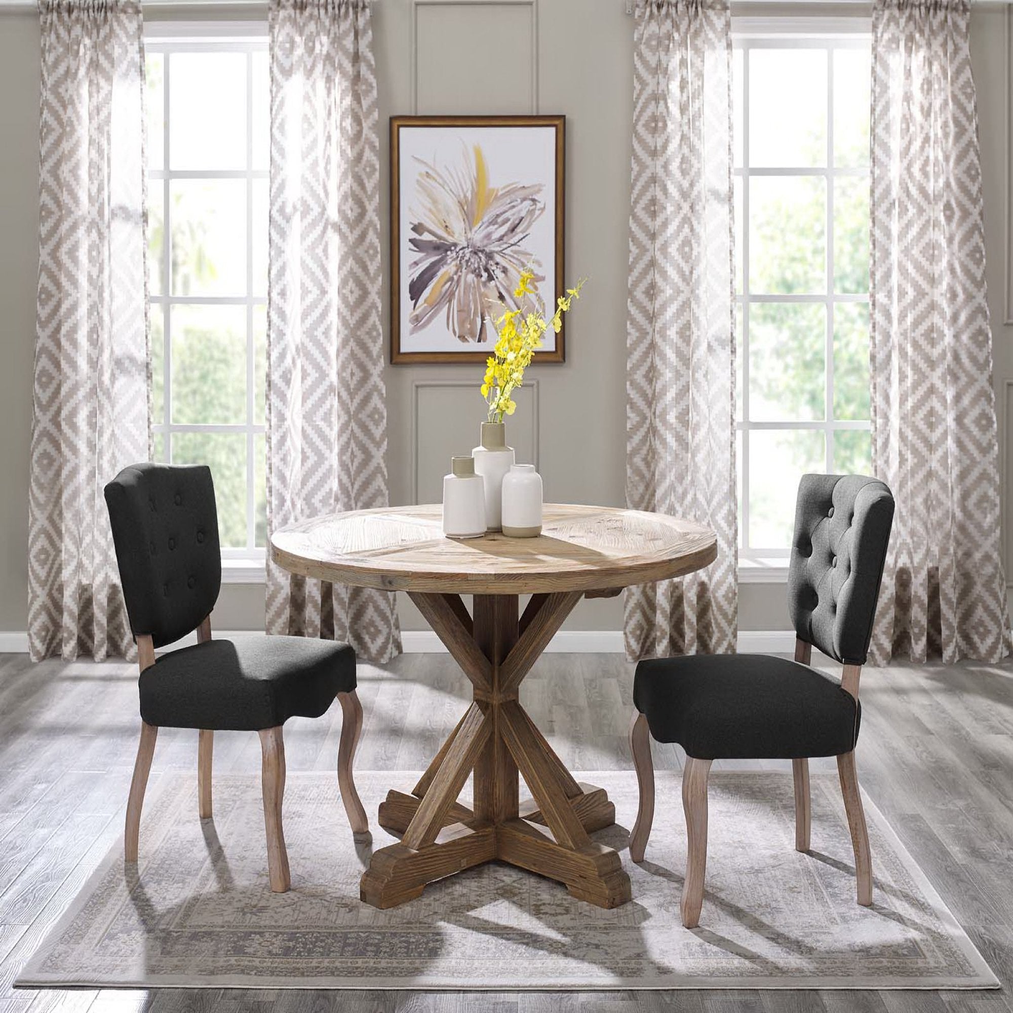 Stitch 47" Round Pine Wood Dining Table by Modway - Best Buy Furniture