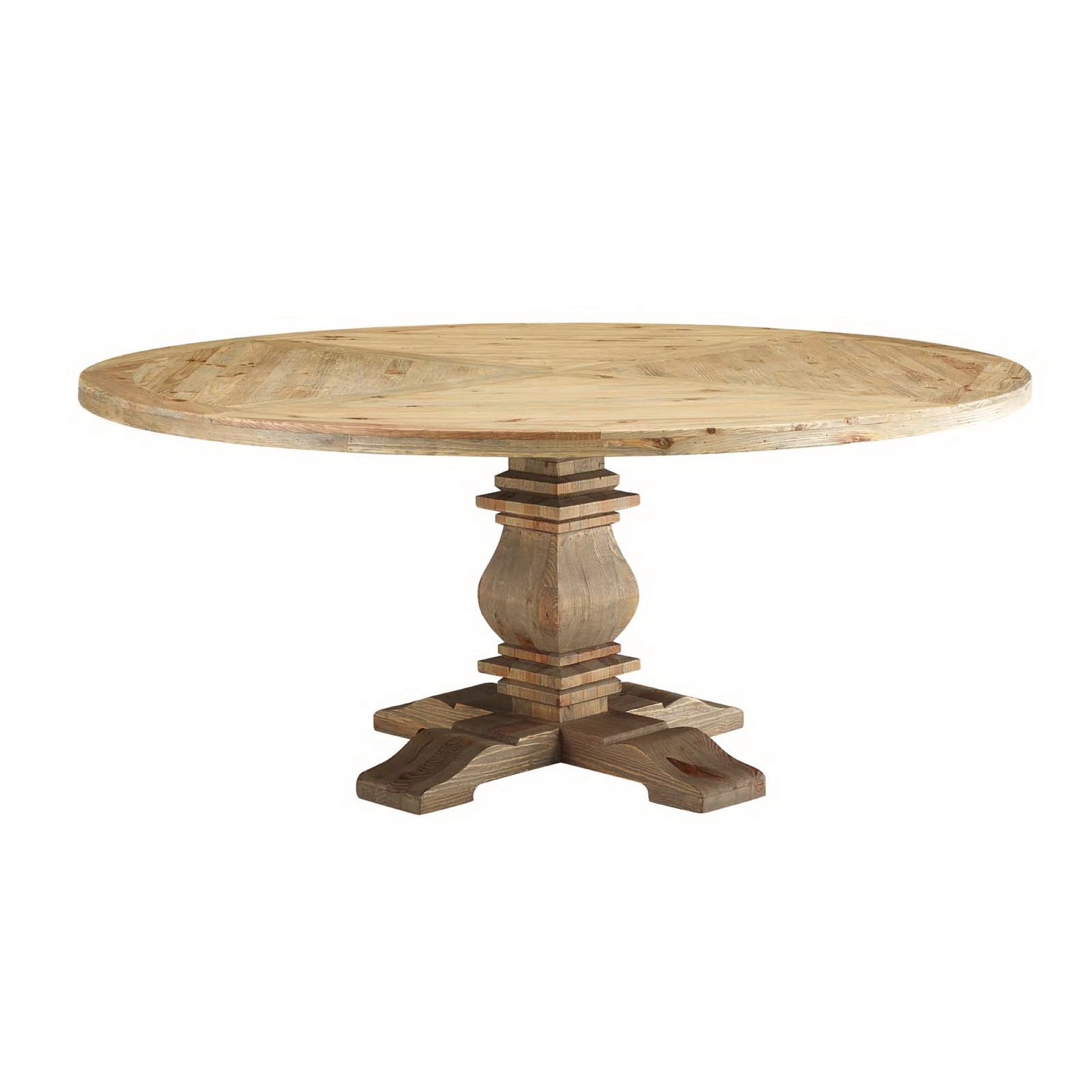 Column 71" Round Pine Wood Dining Table by Modway - Best Buy Furniture