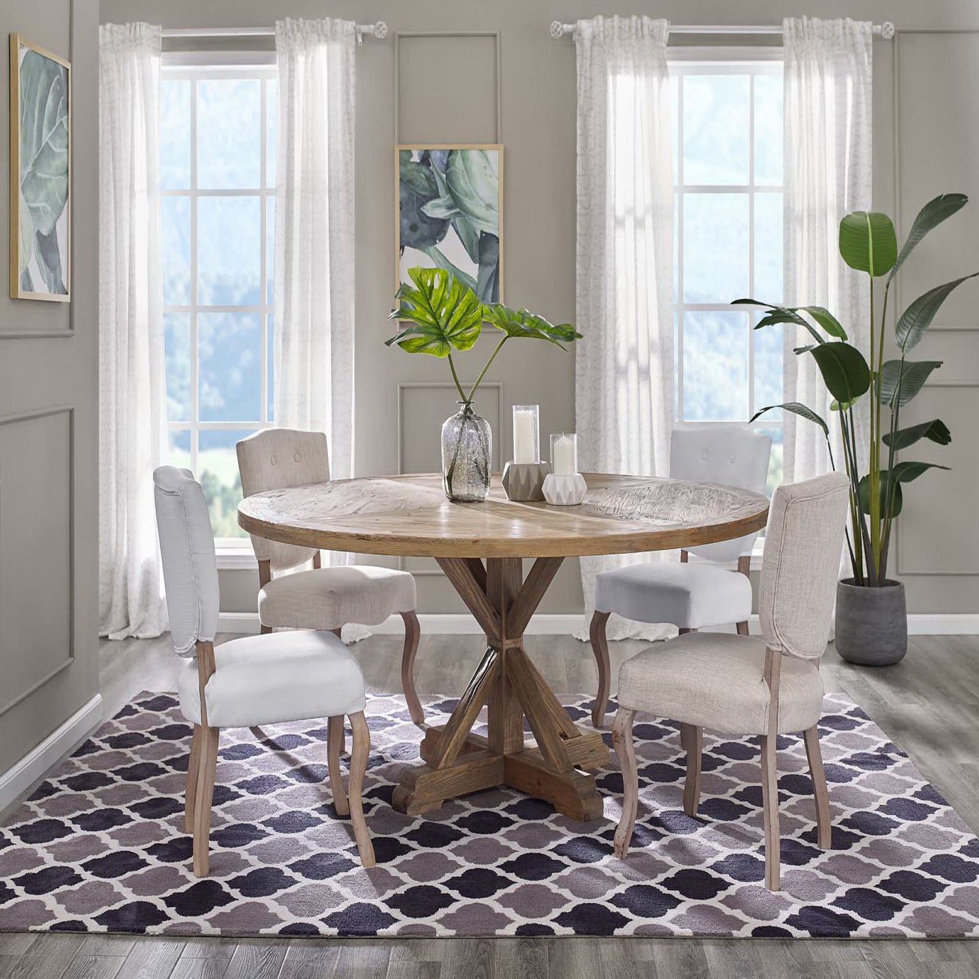 Stitch 71" Round Pine Wood Dining Table by Modway - Best Buy Furniture