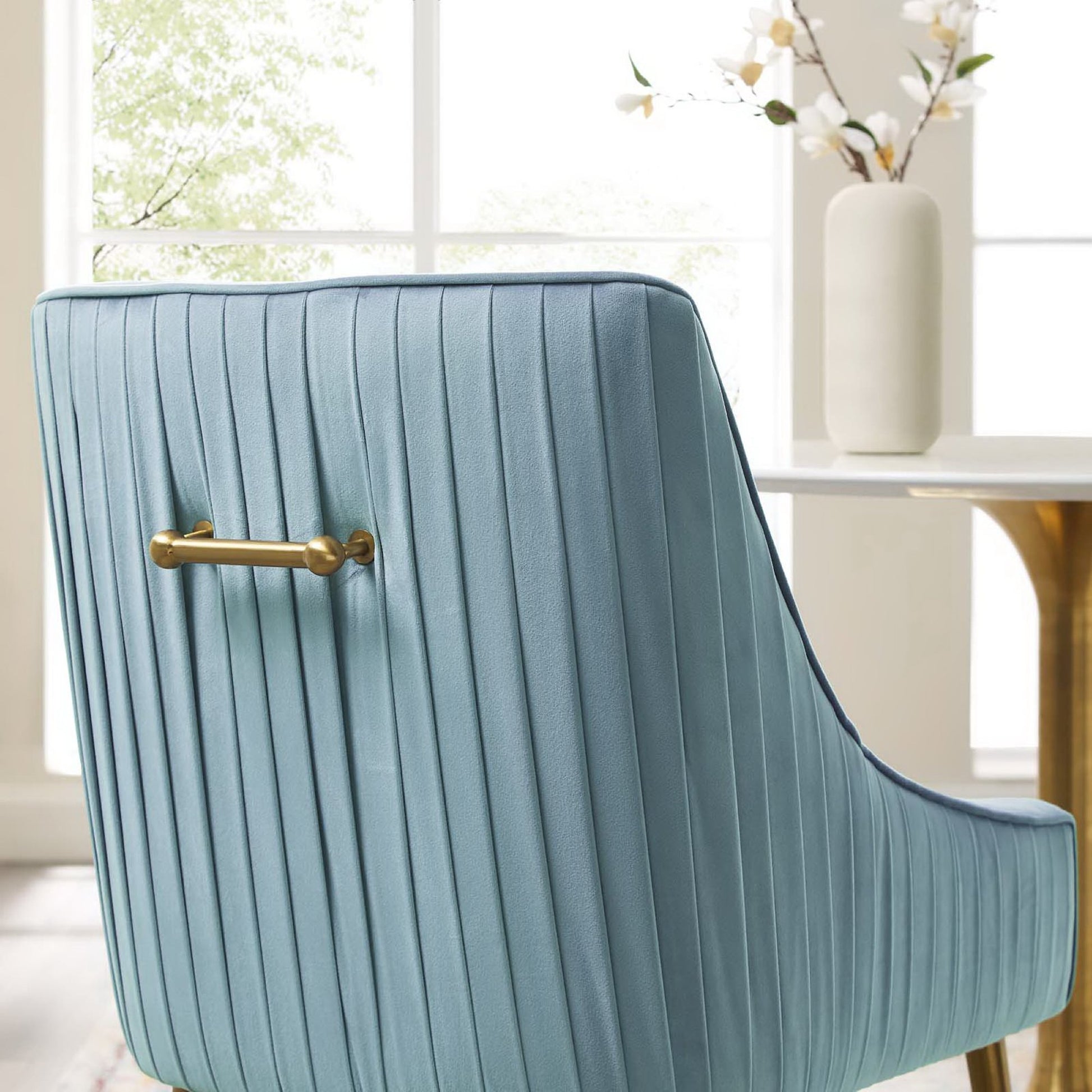 Discern Pleated Back Upholstered Performance Velvet Dining Chair by Modway - Best Buy Furniture
