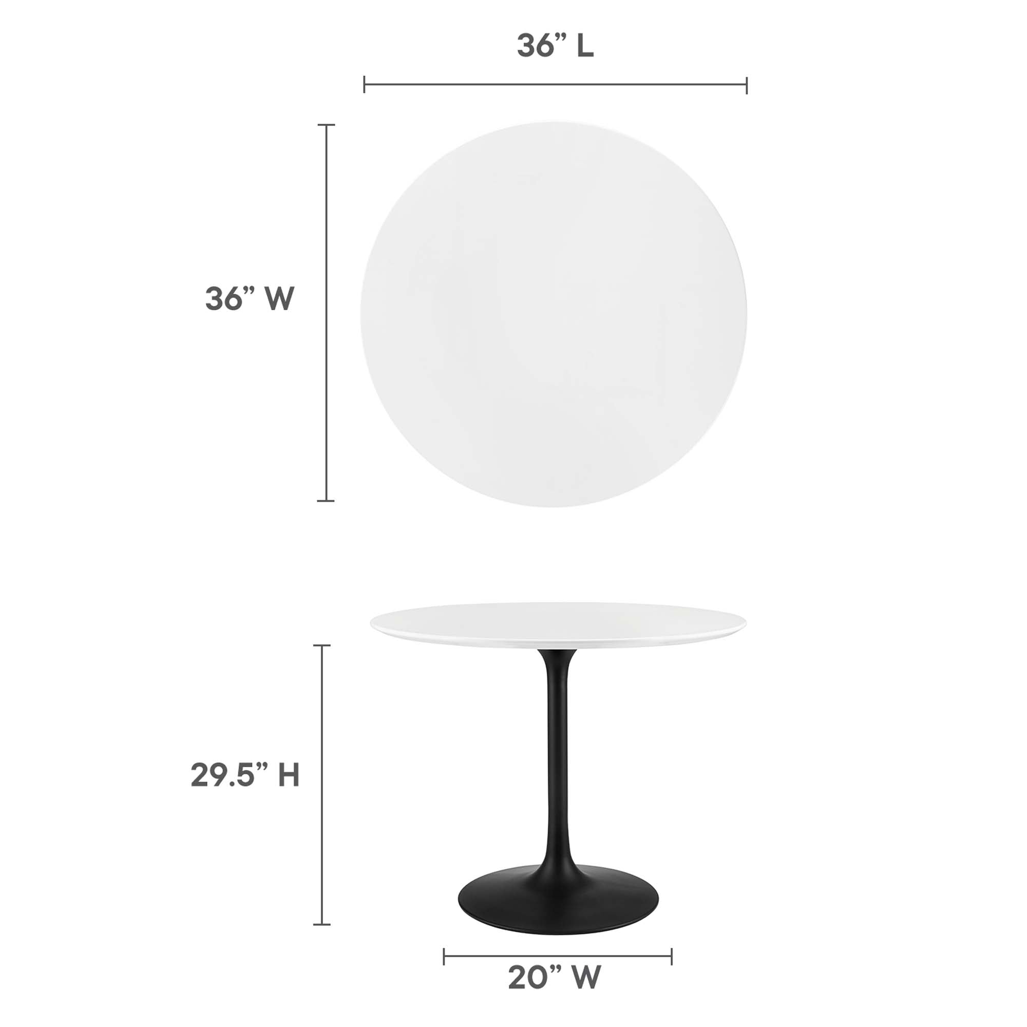 Lippa 36" Round Wood Dining Table by Modway - Best Buy Furniture
