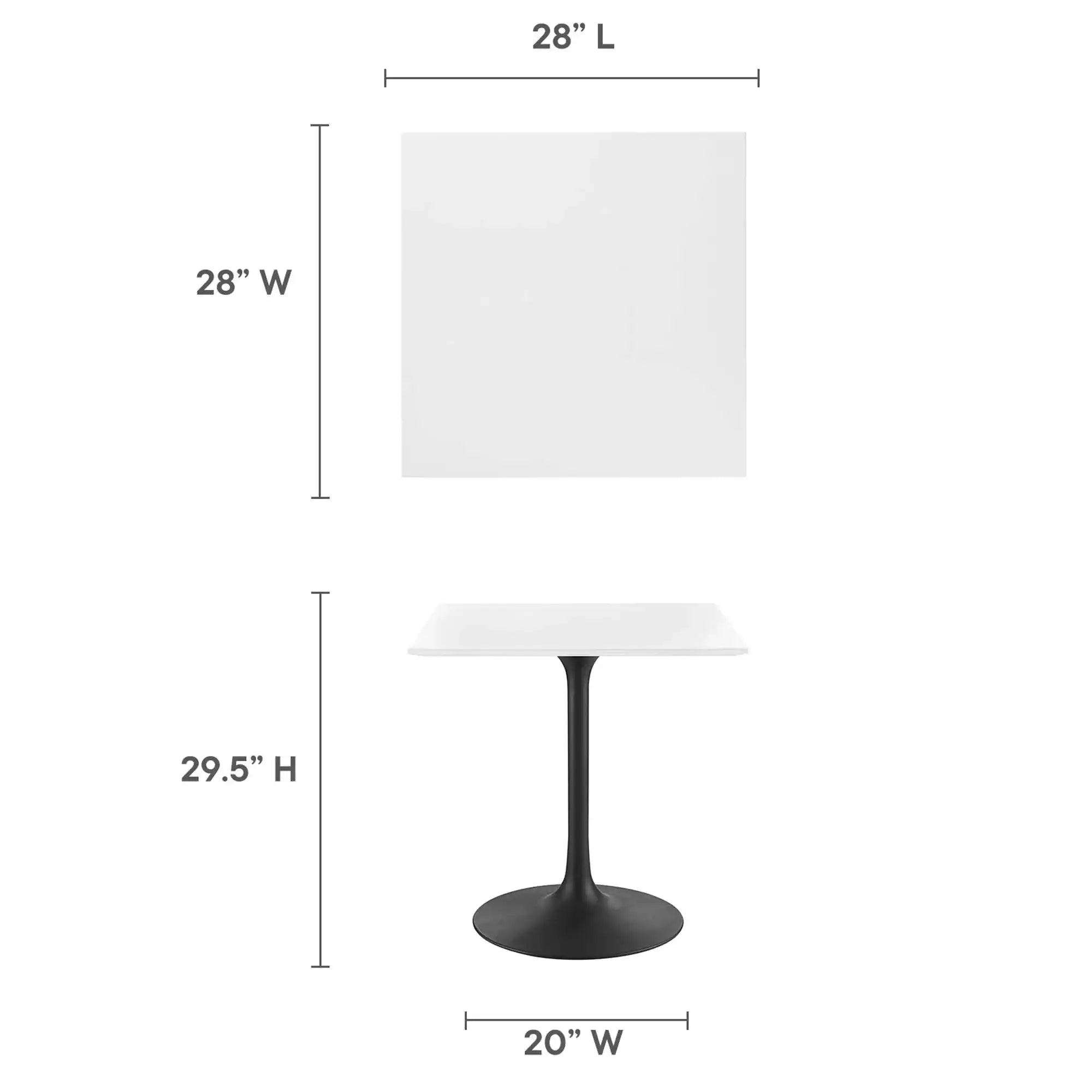 Lippa 28" Square Wood Dining Table by Modway - Best Buy Furniture