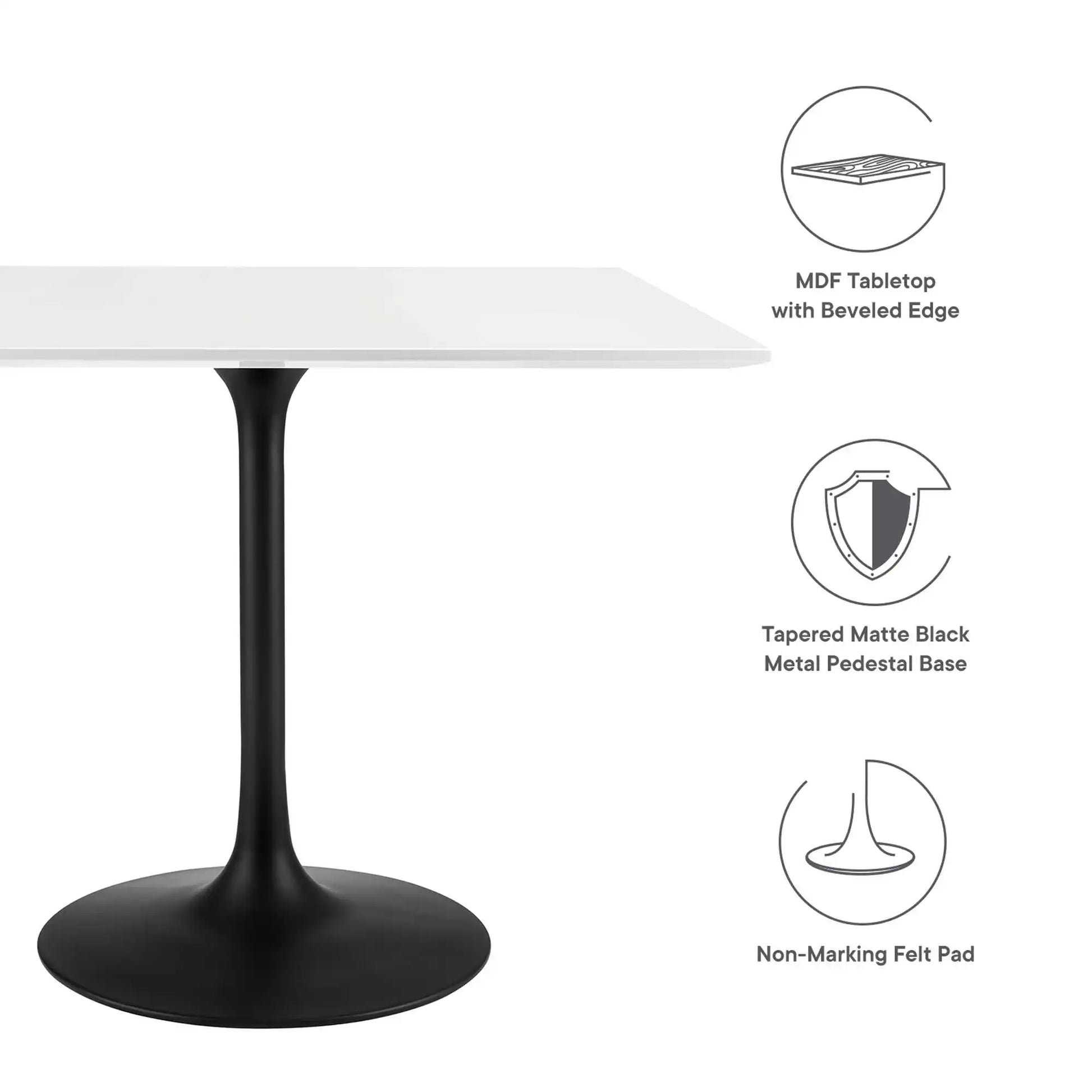Lippa 36" Square Wood Dining Table by Modway - Best Buy Furniture