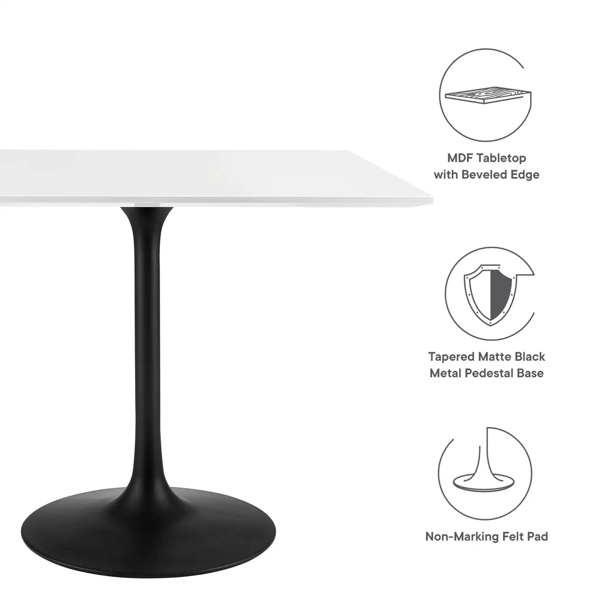 Lippa 36" Square Wood Dining Table by Modway - Best Buy Furniture