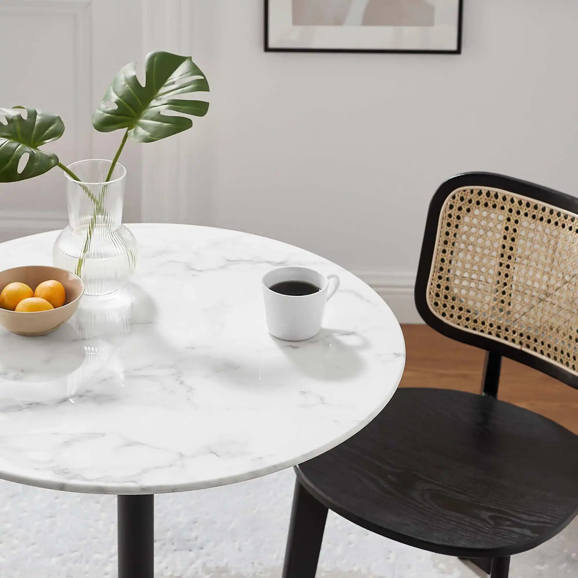 Lippa 28" Round Faux Marble Dining Table by Modway - Best Buy Furniture
