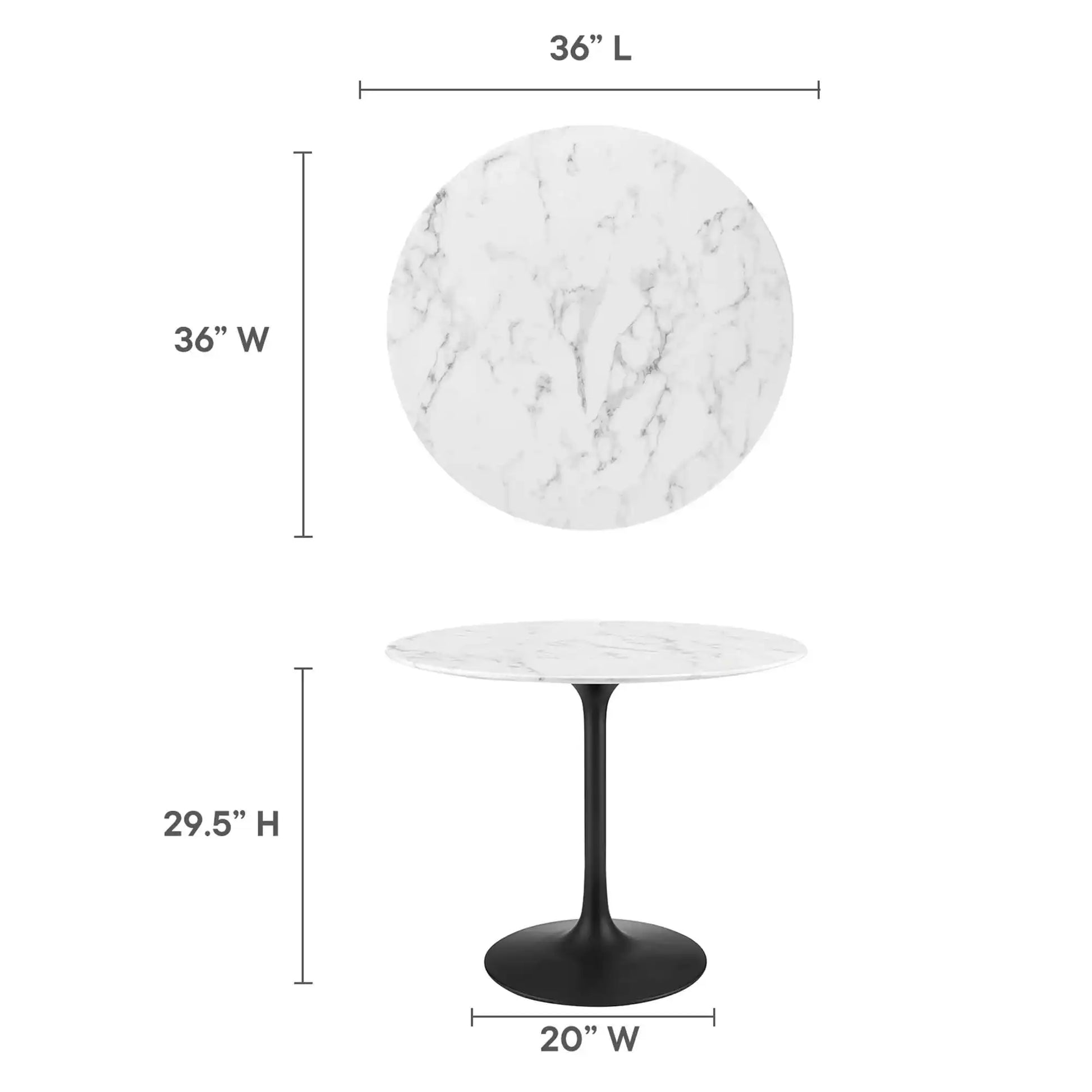 Lippa 36" Round Faux Marble Dining Table by Modway - Best Buy Furniture