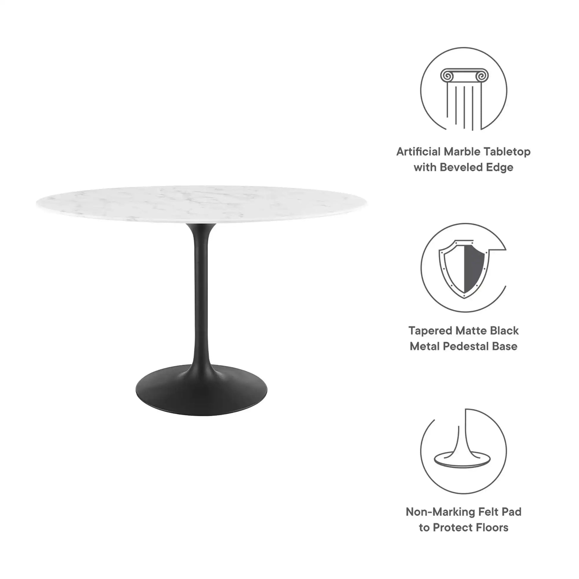 Lippa 48" Oval Faux Marble Dining Table by Modway - Best Buy Furniture