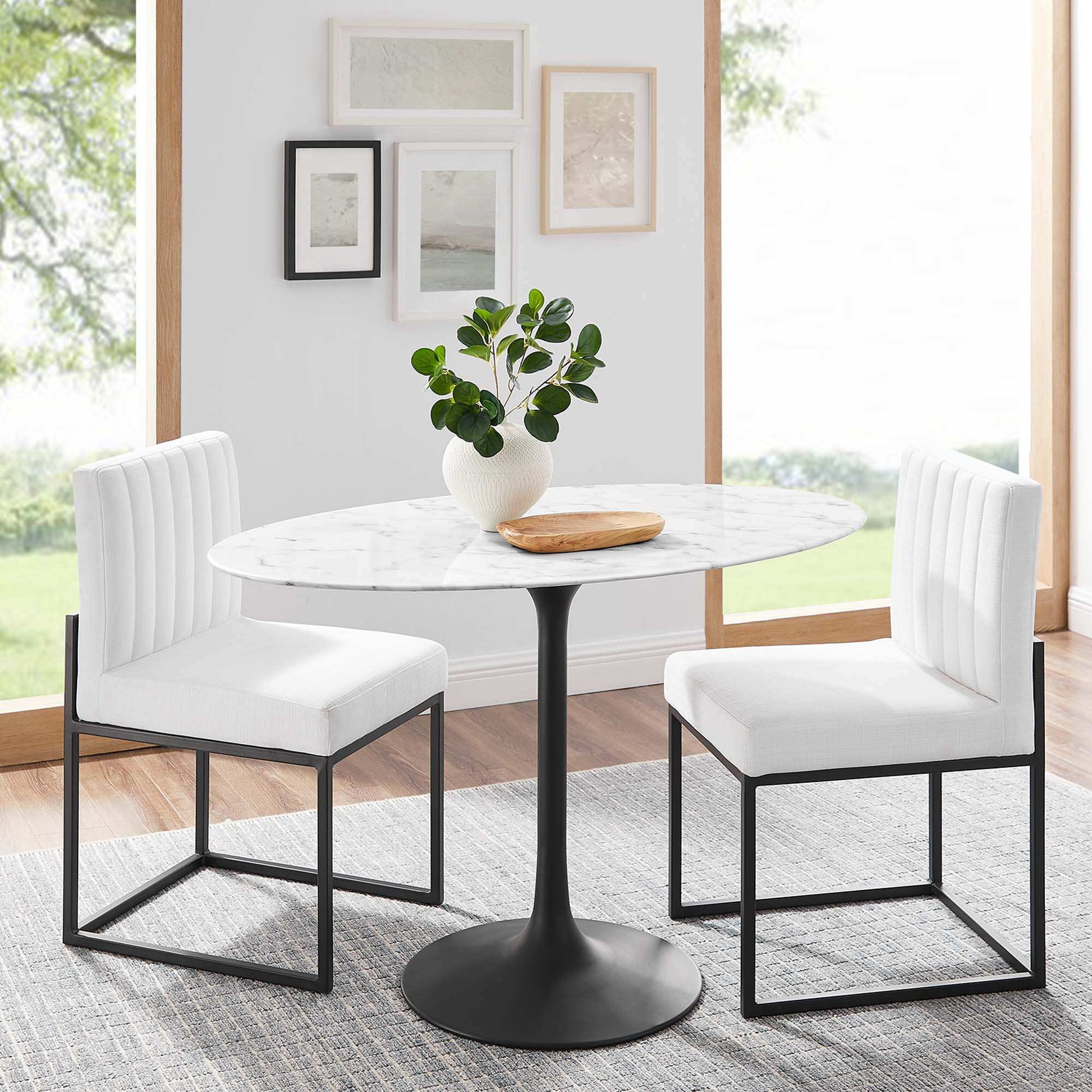 Lippa 48" Oval Faux Marble Dining Table by Modway - Best Buy Furniture