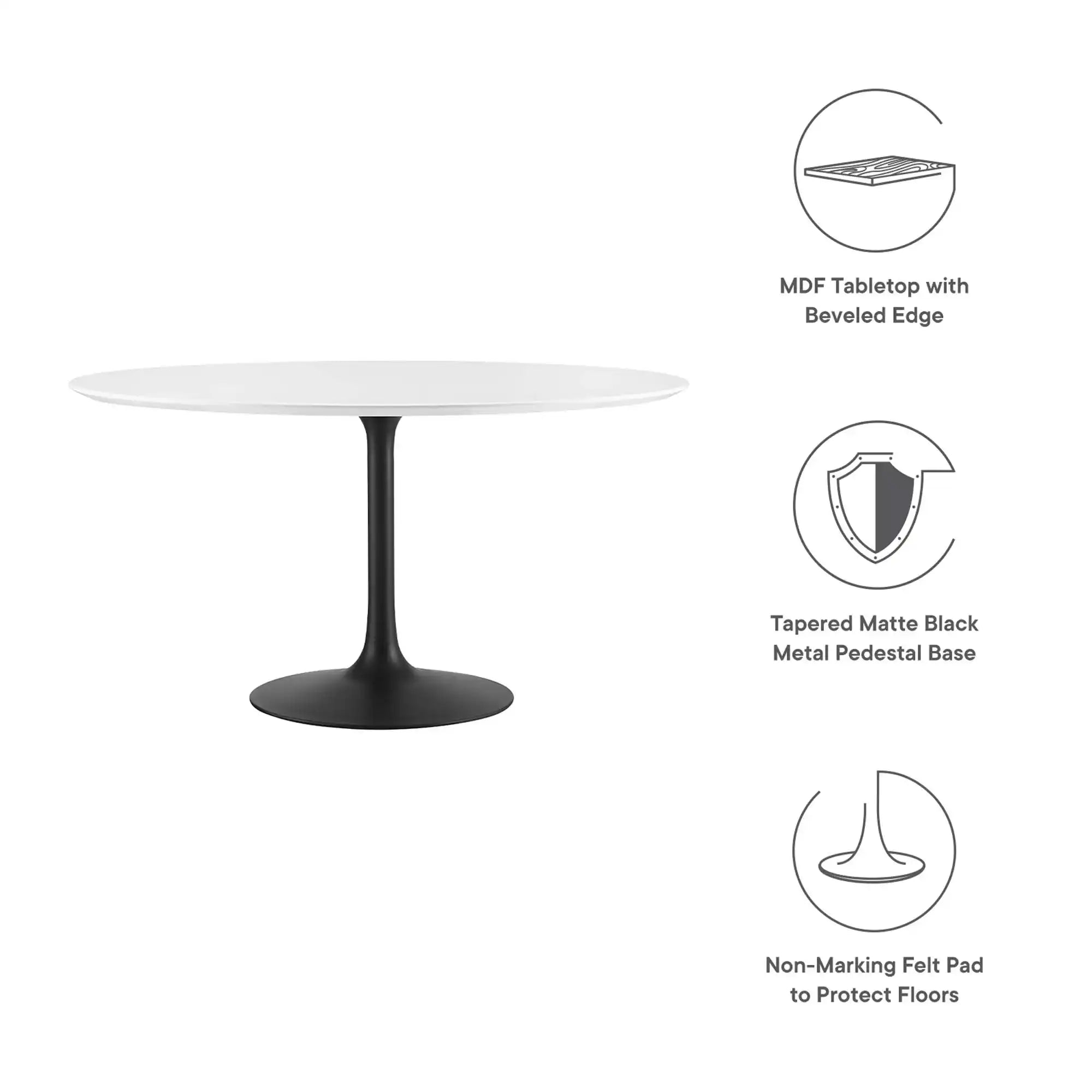 Lippa 54" Round Wood Dining Table by Modway - Best Buy Furniture