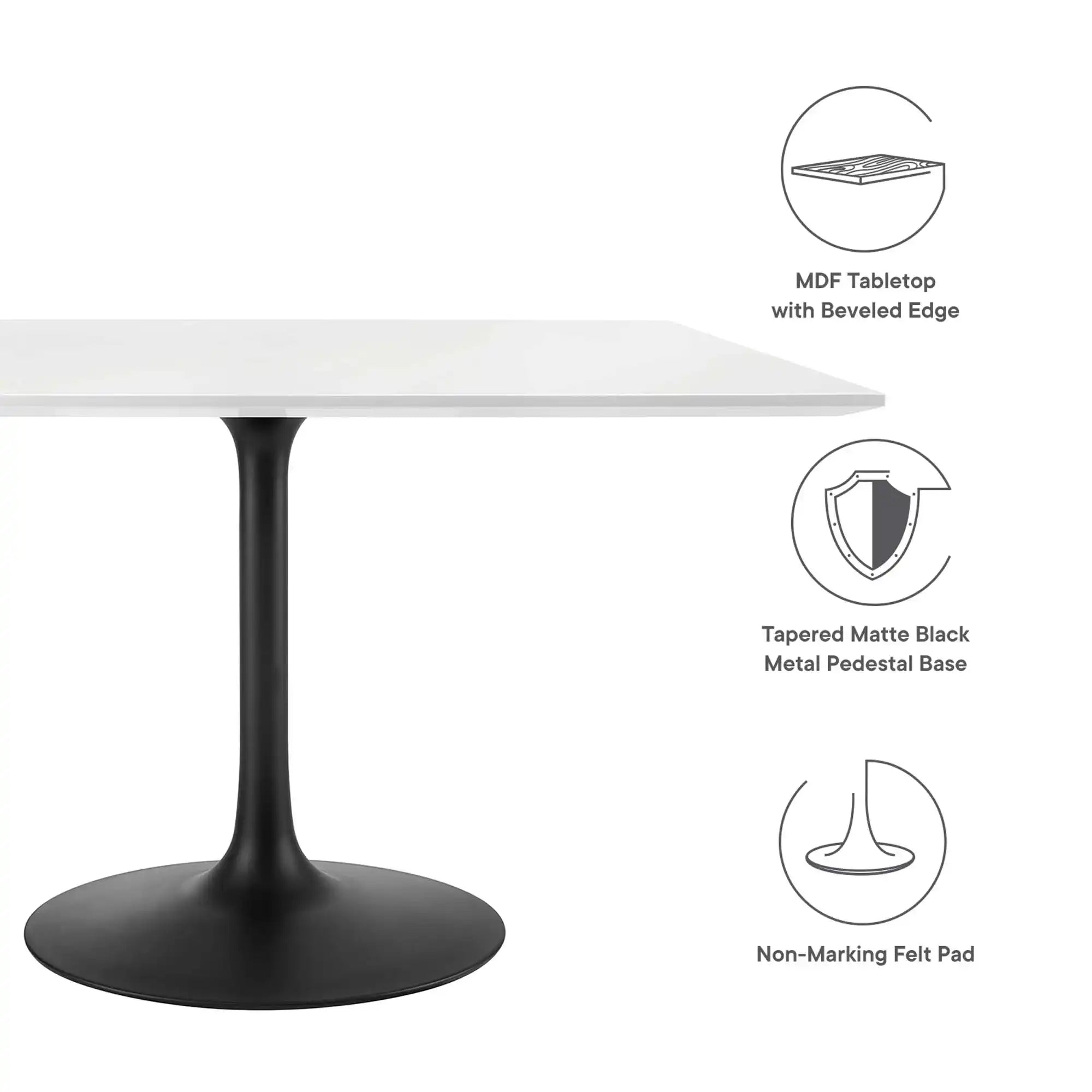 Lippa 48" Square Wood Dining Table by Modway - Best Buy Furniture