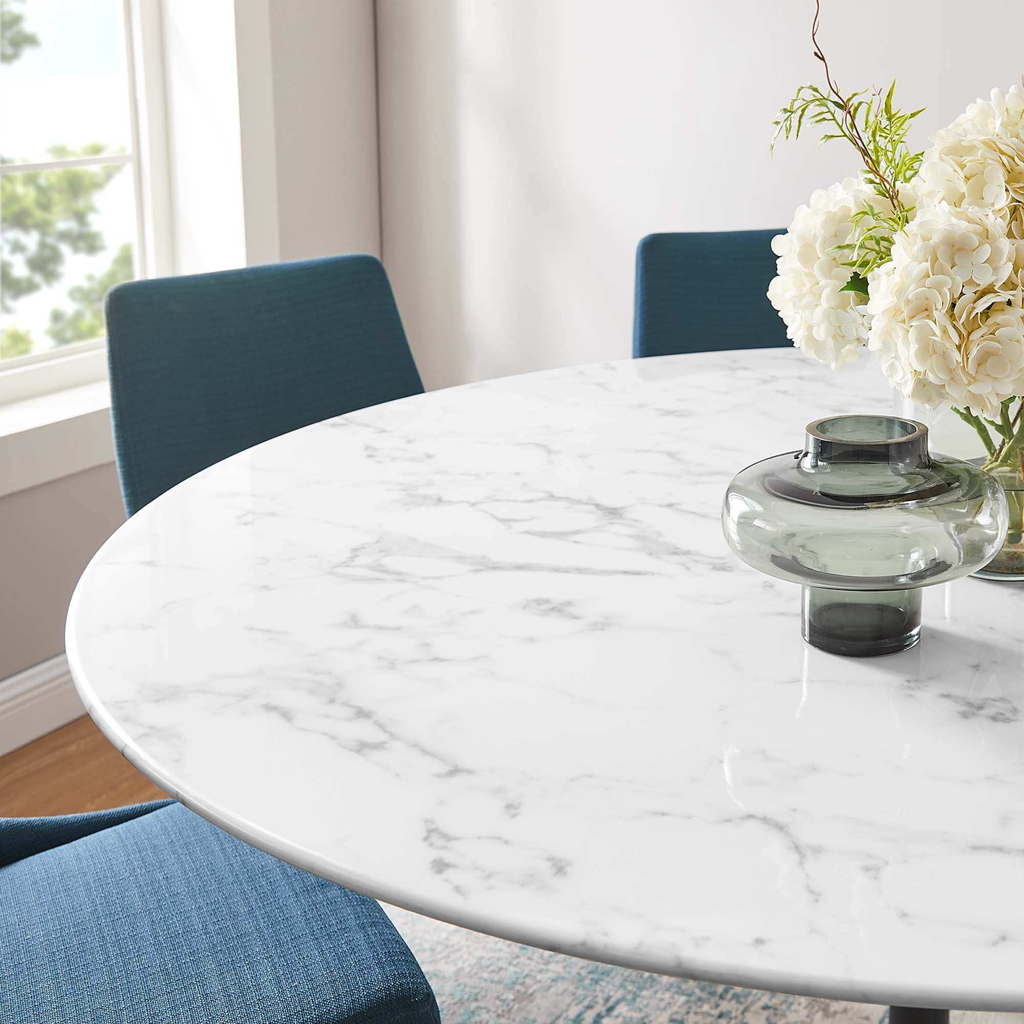Lippa 60" Round Faux Marble Dining Table by Modway - Best Buy Furniture