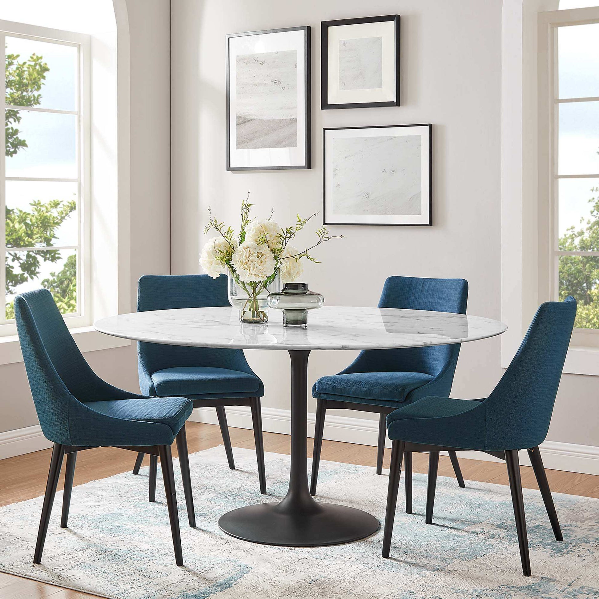 Lippa 60" Round Faux Marble Dining Table by Modway - Best Buy Furniture