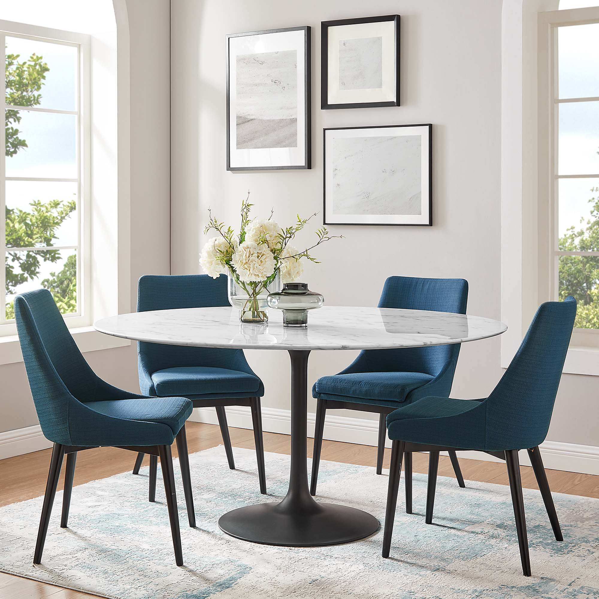 Lippa 60" Round Faux Marble Dining Table by Modway - Best Buy Furniture
