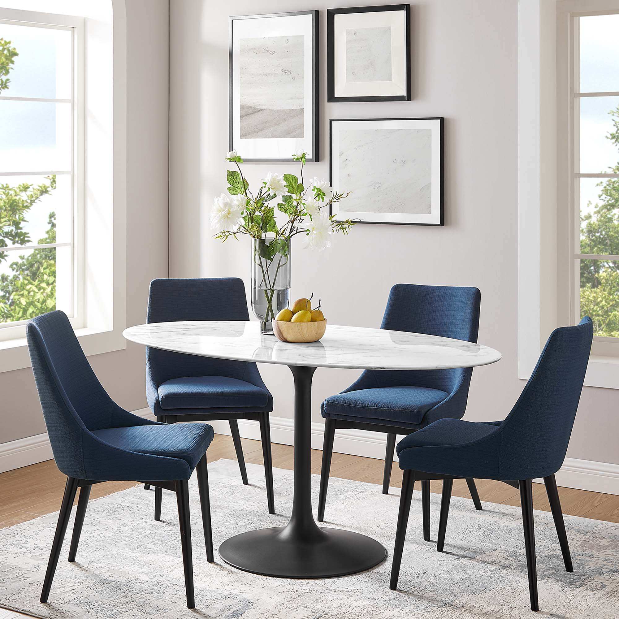 Lippa 60" Oval Faux Marble Dining Table by Modway - Best Buy Furniture