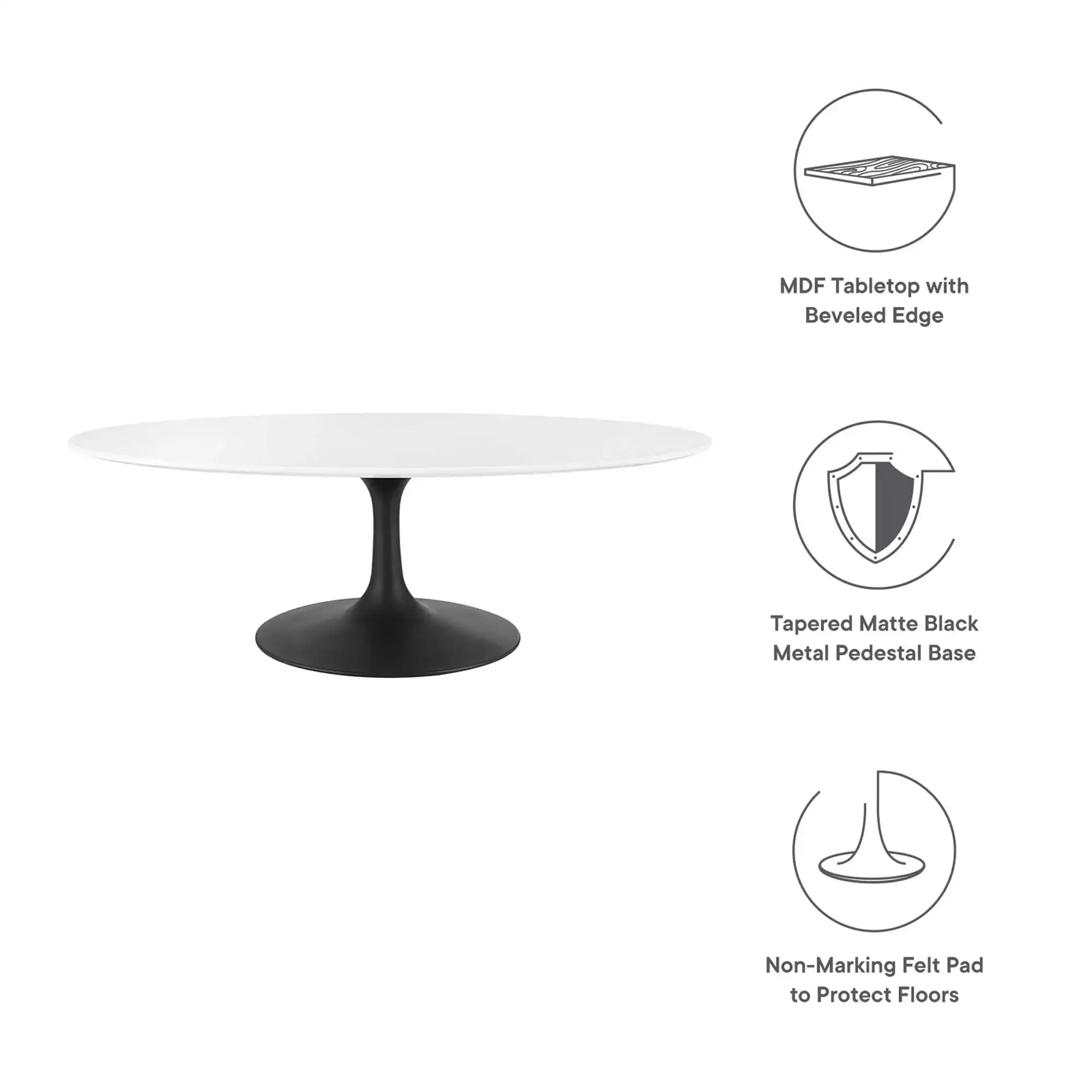 Lippa 48" Oval Wood Coffee Table by Modway - Best Buy Furniture