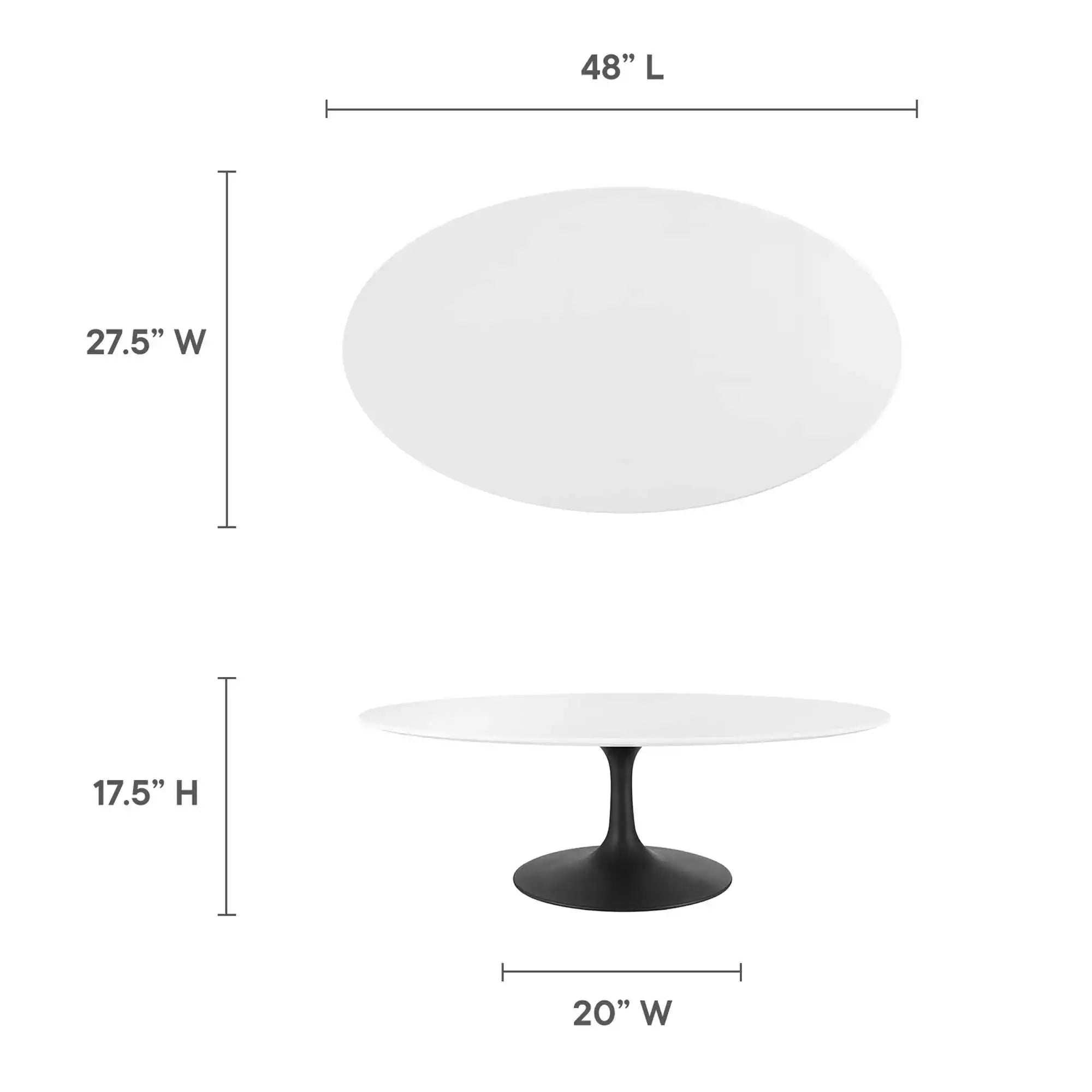 Lippa 48" Oval Wood Coffee Table by Modway - Best Buy Furniture