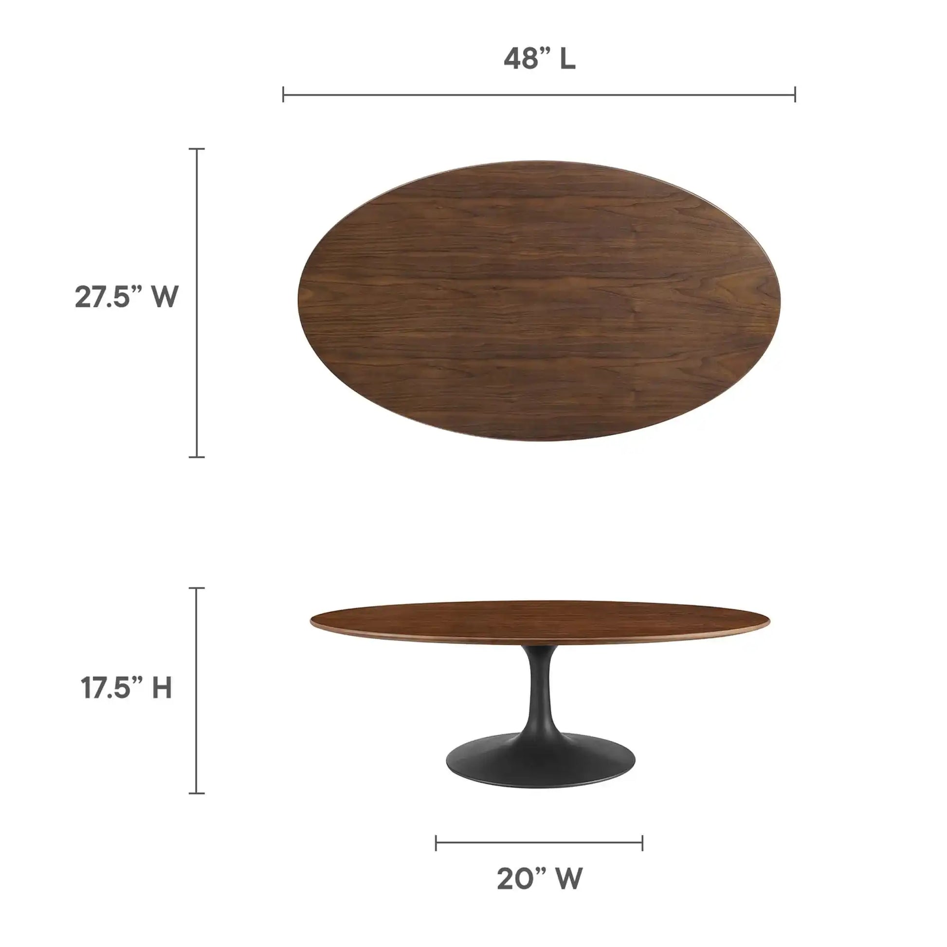 Lippa 48" Oval Wood Coffee Table by Modway - Best Buy Furniture