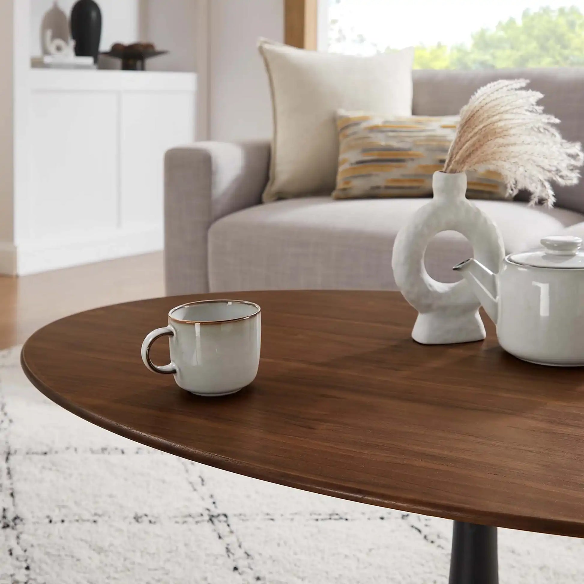 Lippa 48" Oval Wood Coffee Table by Modway - Best Buy Furniture