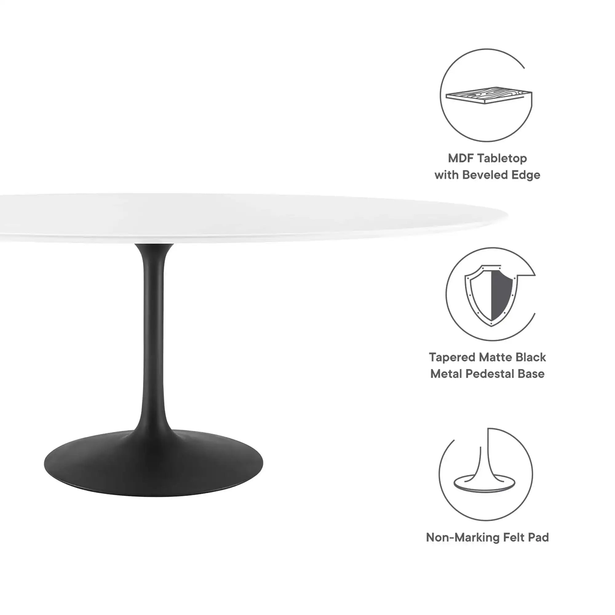 Lippa 78" Oval Wood Dining Table by Modway - Best Buy Furniture
