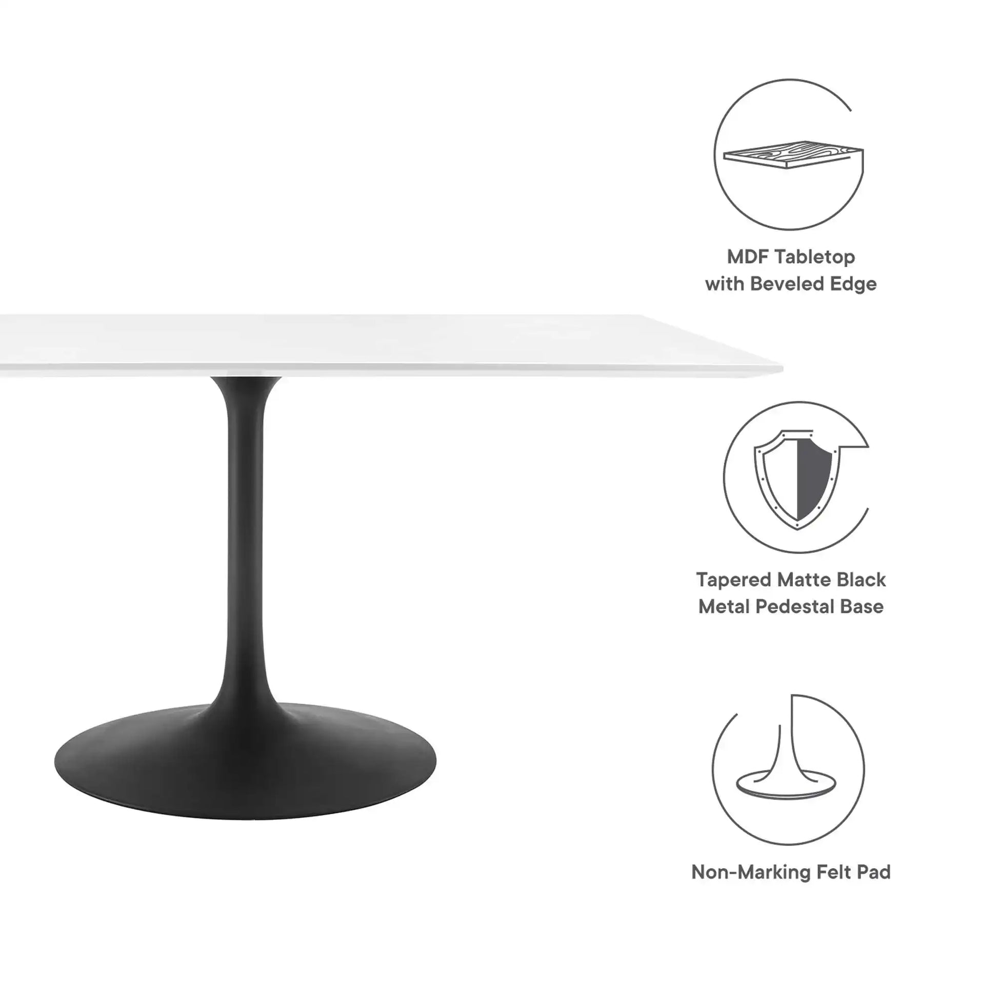 Lippa 60" Rectangle Wood Dining Table by Modway - Best Buy Furniture