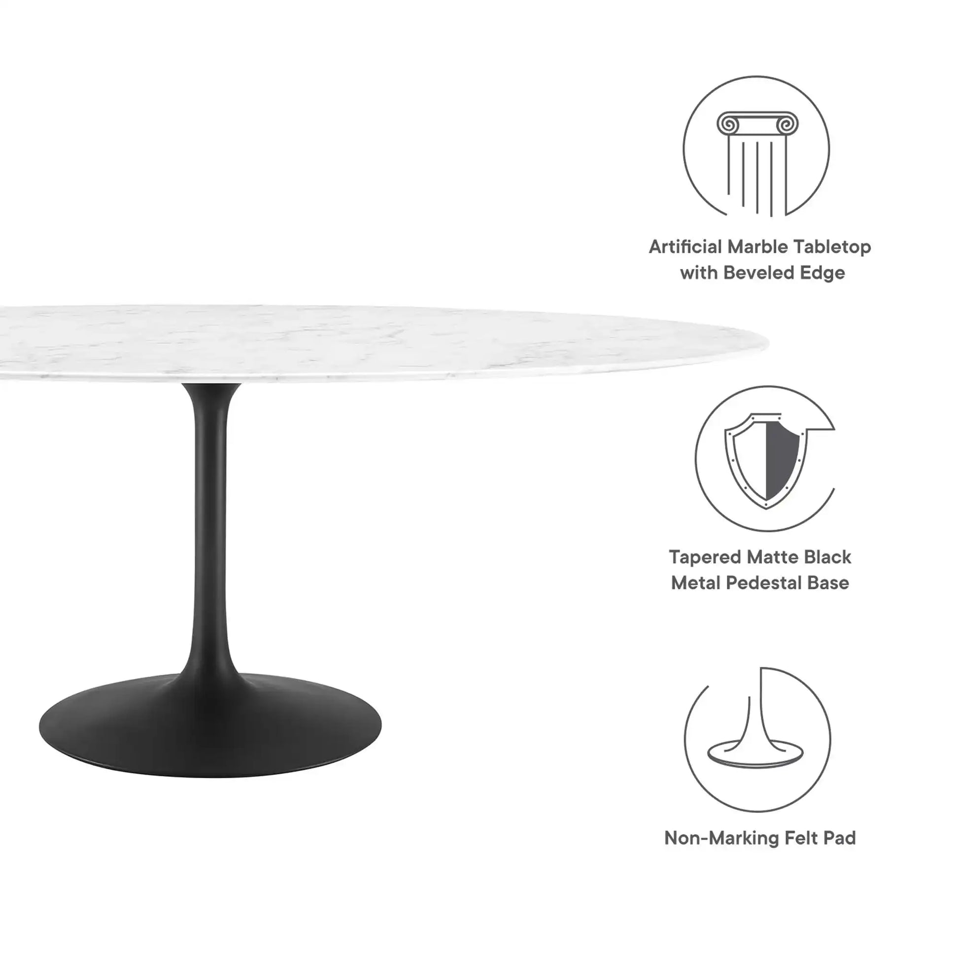 Lippa 78" Oval Faux Marble Dining Table by Modway - Best Buy Furniture