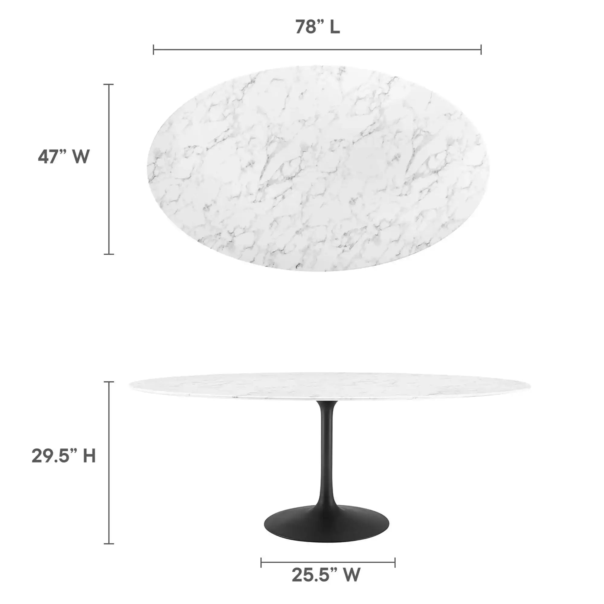 Lippa 78" Oval Faux Marble Dining Table by Modway - Best Buy Furniture
