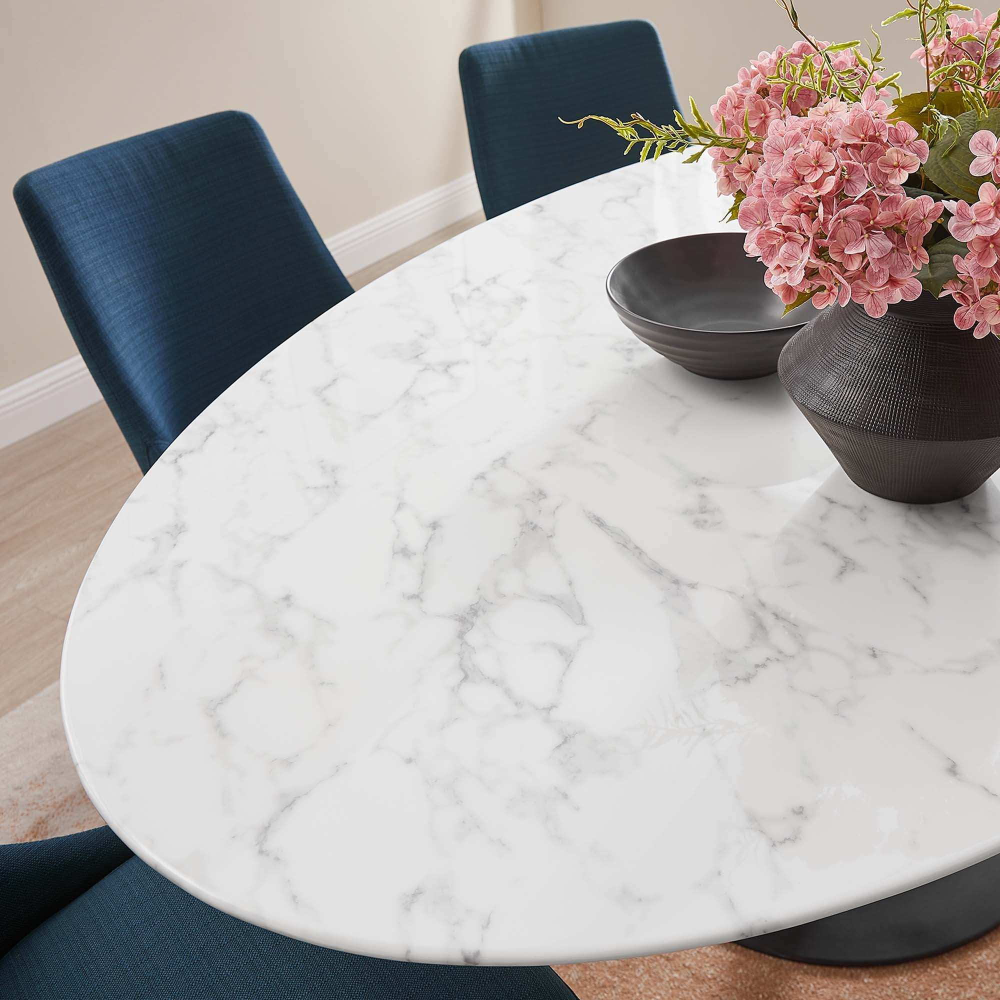 Lippa 78" Oval Faux Marble Dining Table by Modway - Best Buy Furniture