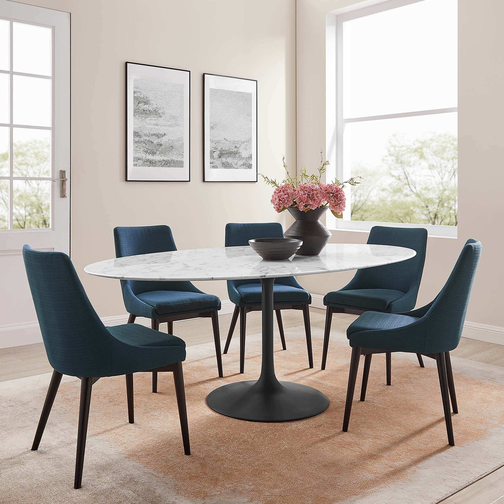 Lippa 78" Oval Faux Marble Dining Table by Modway - Best Buy Furniture