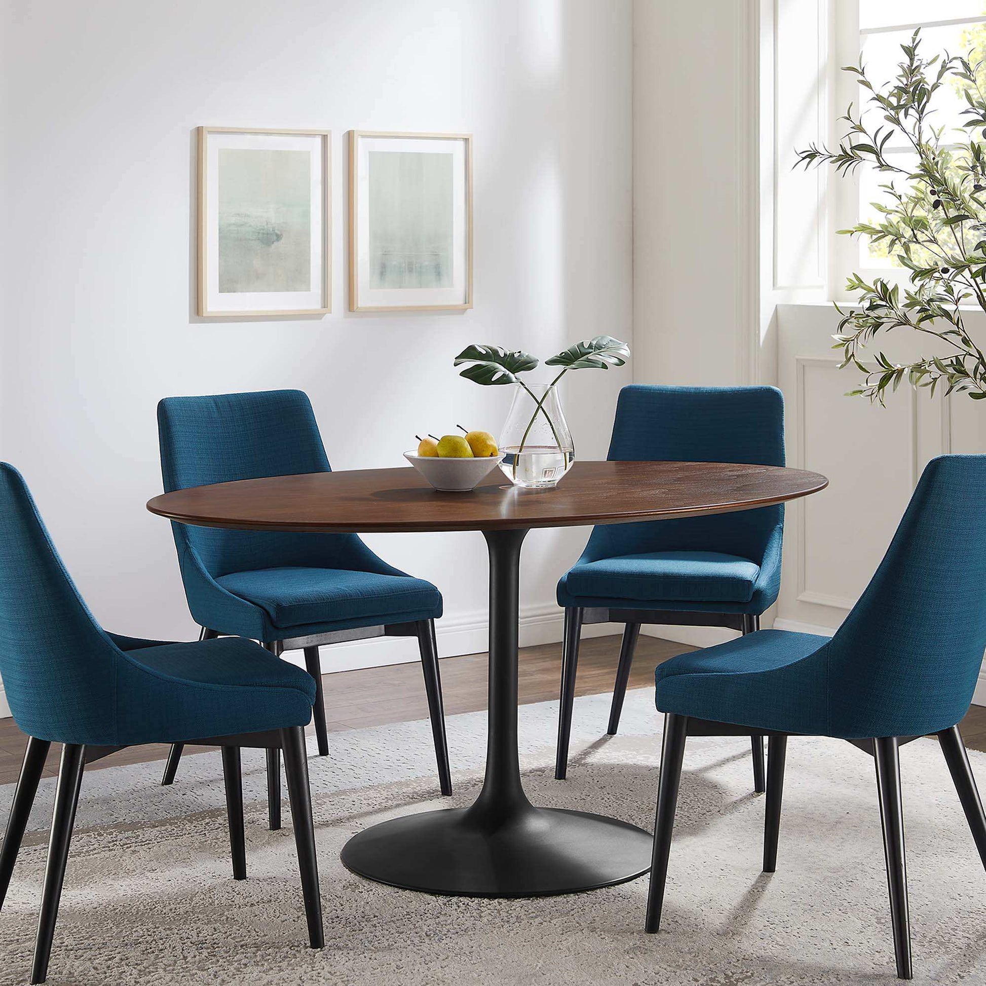 Lippa 60" Oval Walnut Wood Dining Table by Modway - Best Buy Furniture