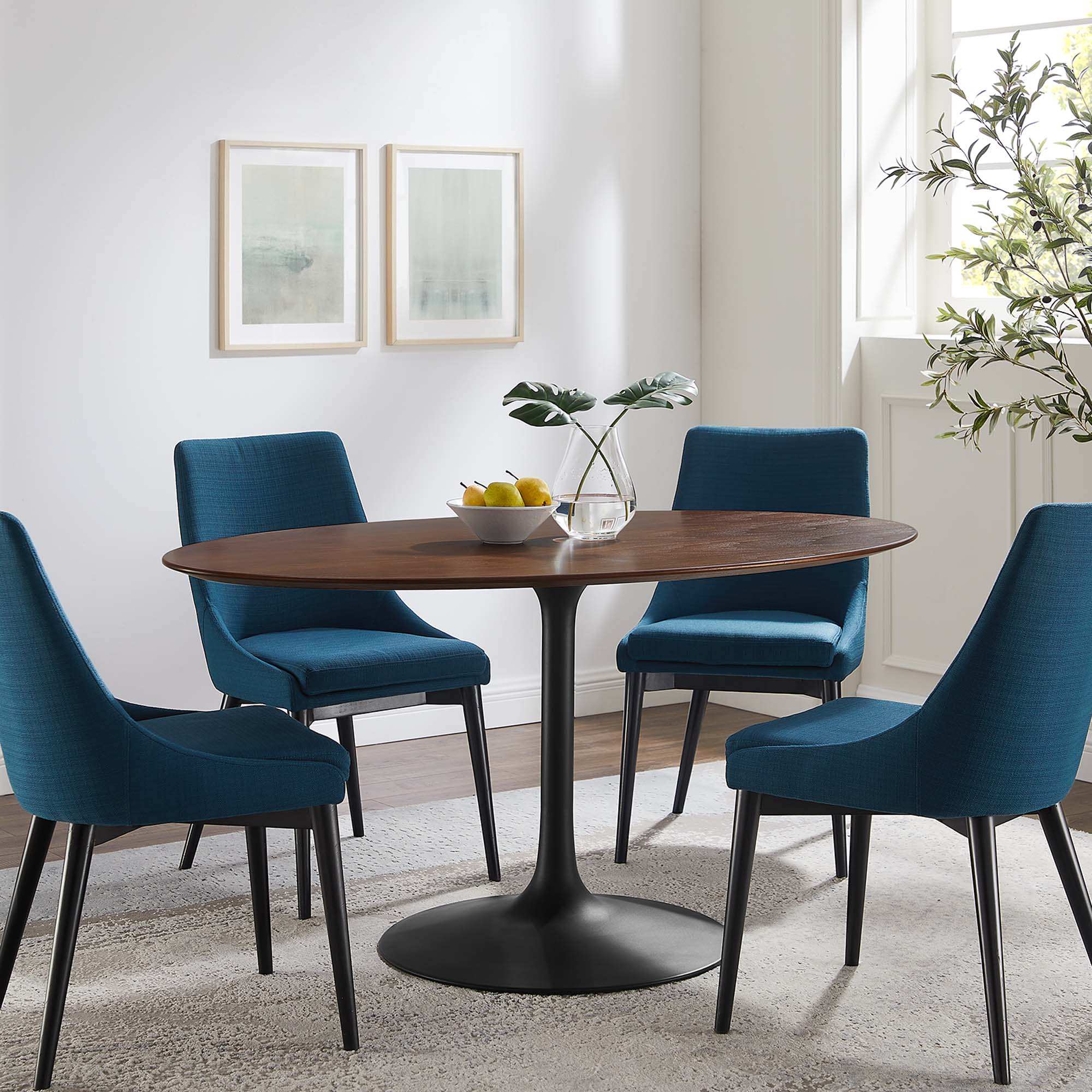 Lippa 60" Oval Walnut Wood Dining Table by Modway - Best Buy Furniture
