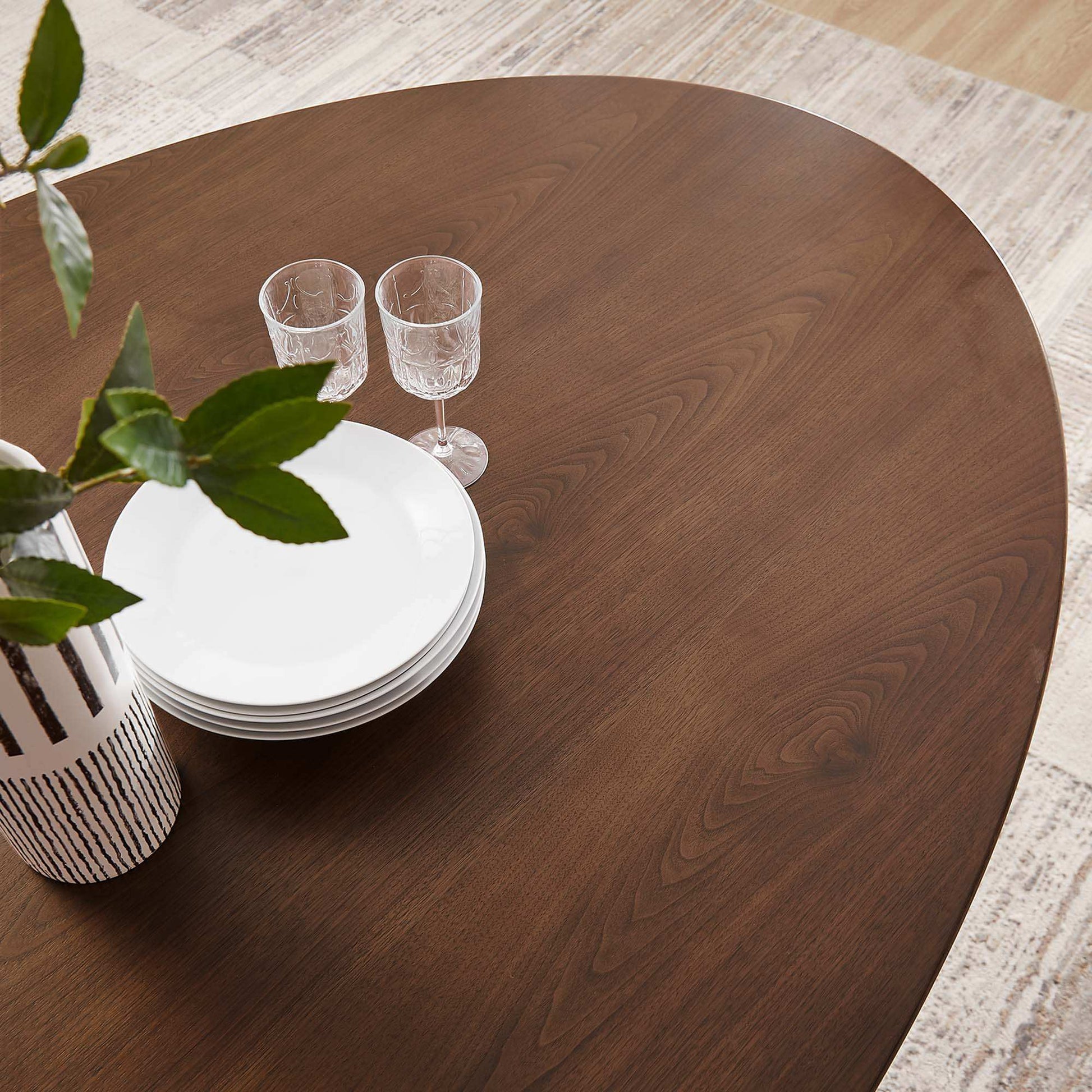Lippa 78" Oval Walnut Wood Dining Table by Modway - Best Buy Furniture