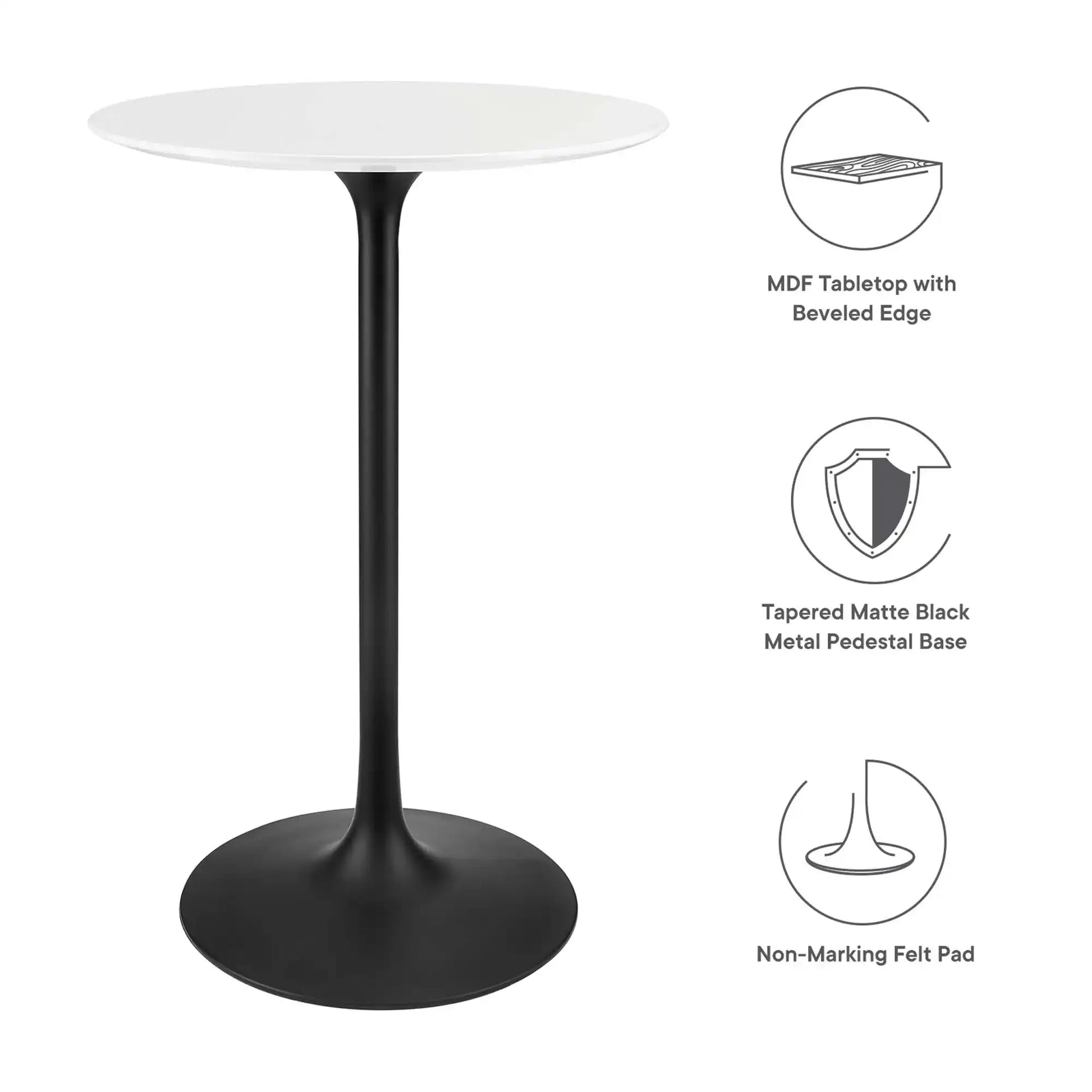 Lippa 28" Round Wood Bar Table by Modway - Best Buy Furniture