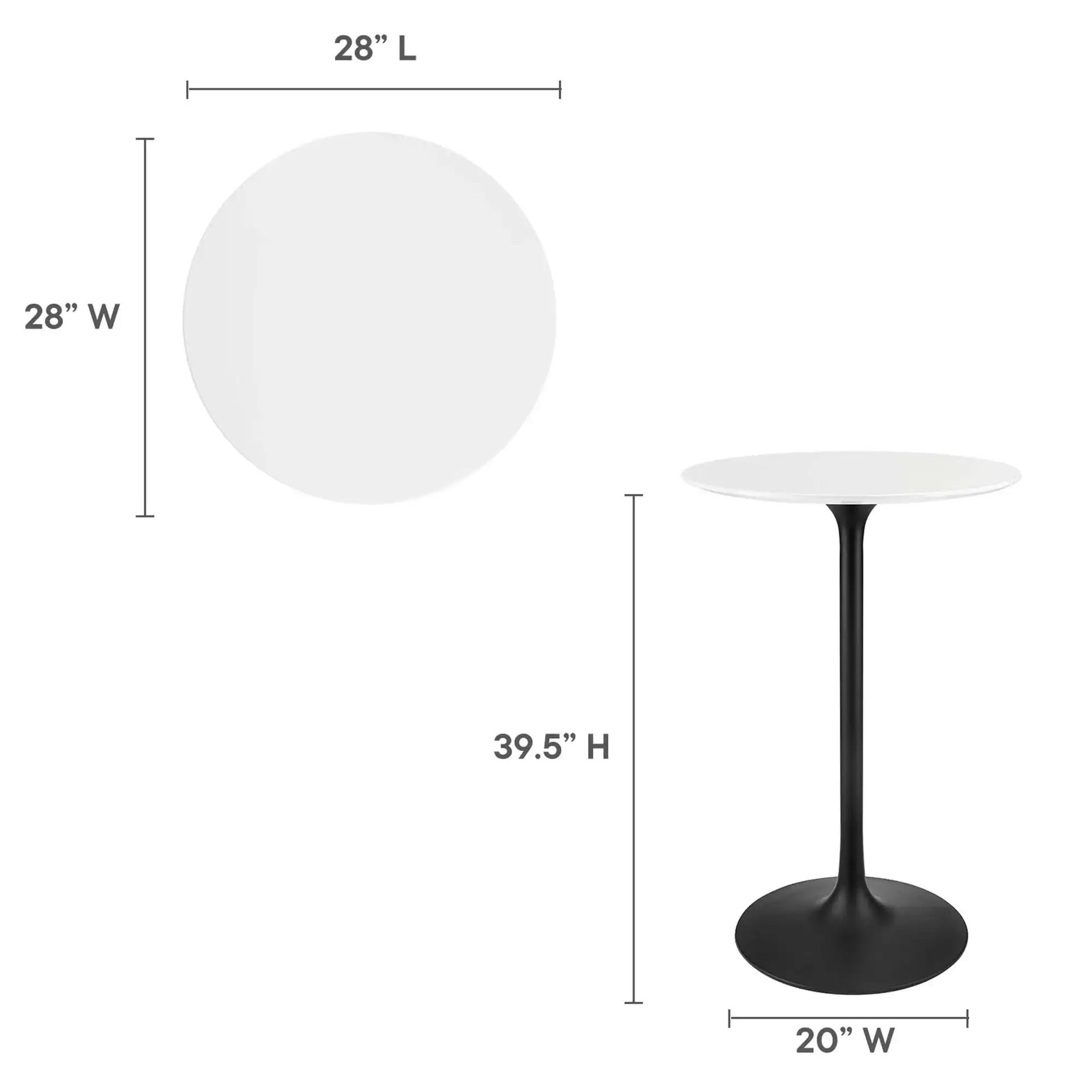 Lippa 28" Round Wood Bar Table by Modway - Best Buy Furniture