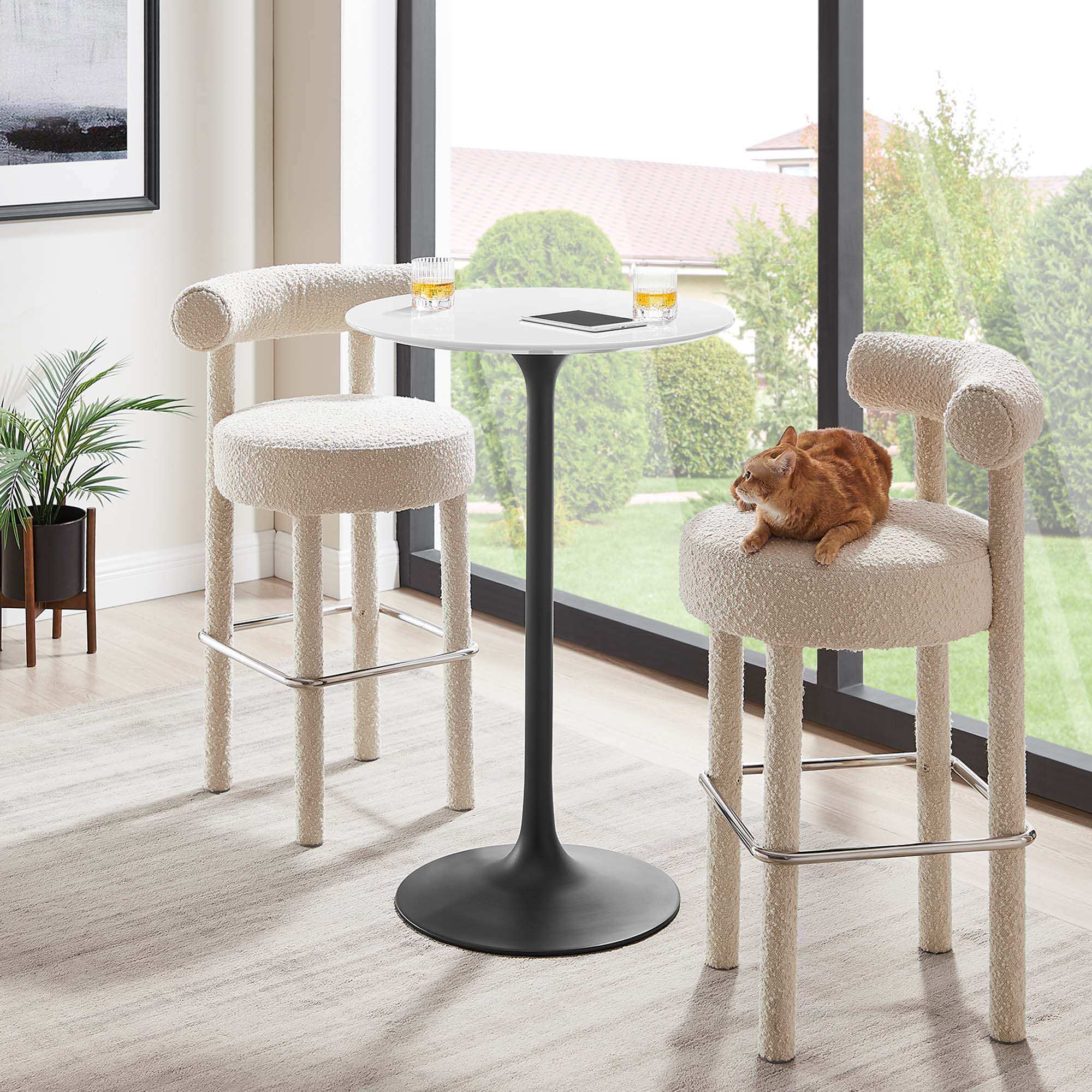 Lippa 28" Round Wood Bar Table by Modway - Best Buy Furniture