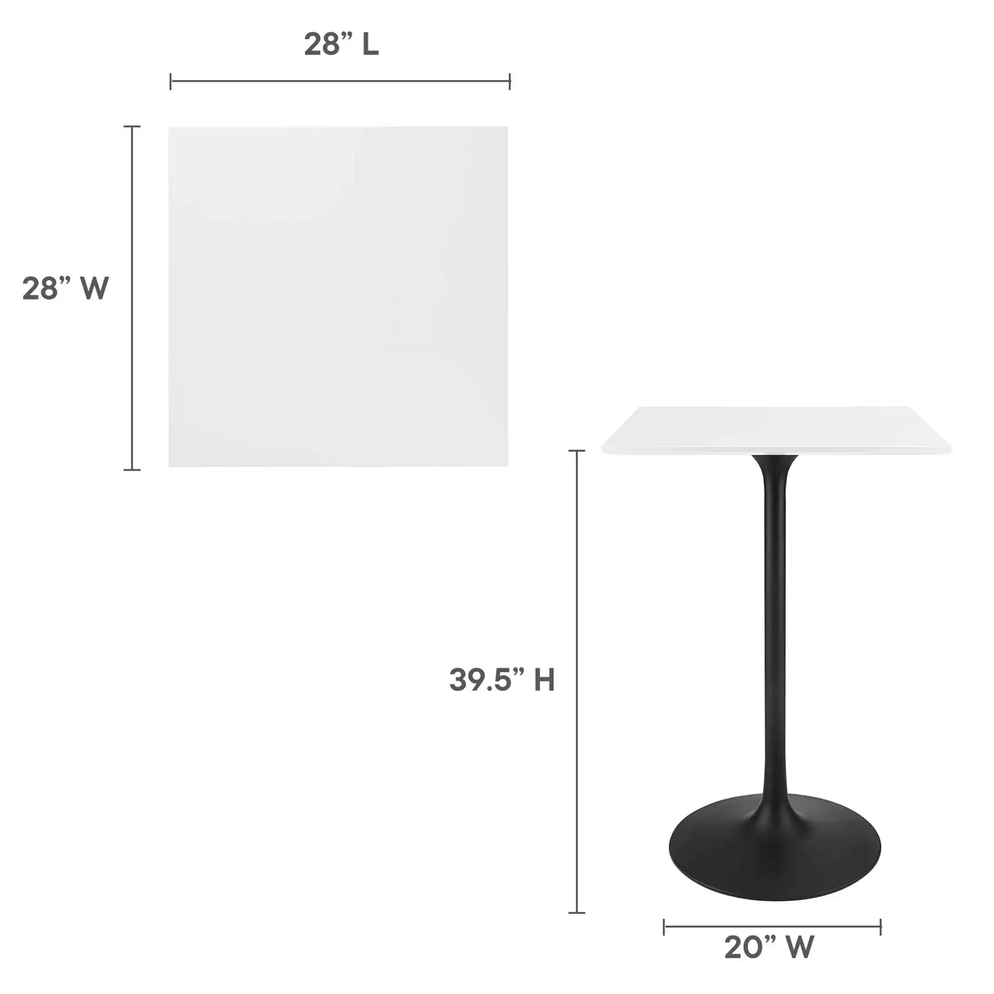 Lippa 28" Square Wood Bar Table by Modway - Best Buy Furniture