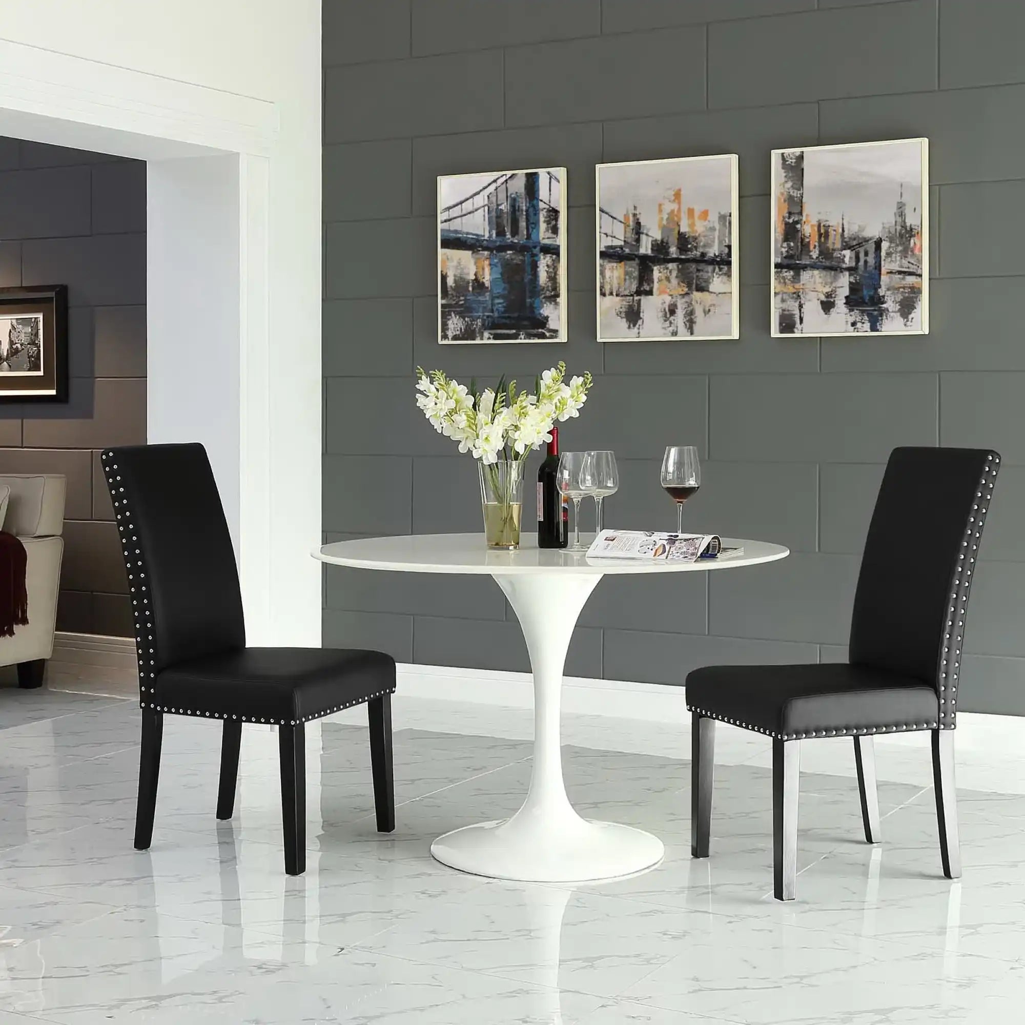 Parcel Vinyl Dining Side Chair Set of 2 by Modway - Best Buy Furniture
