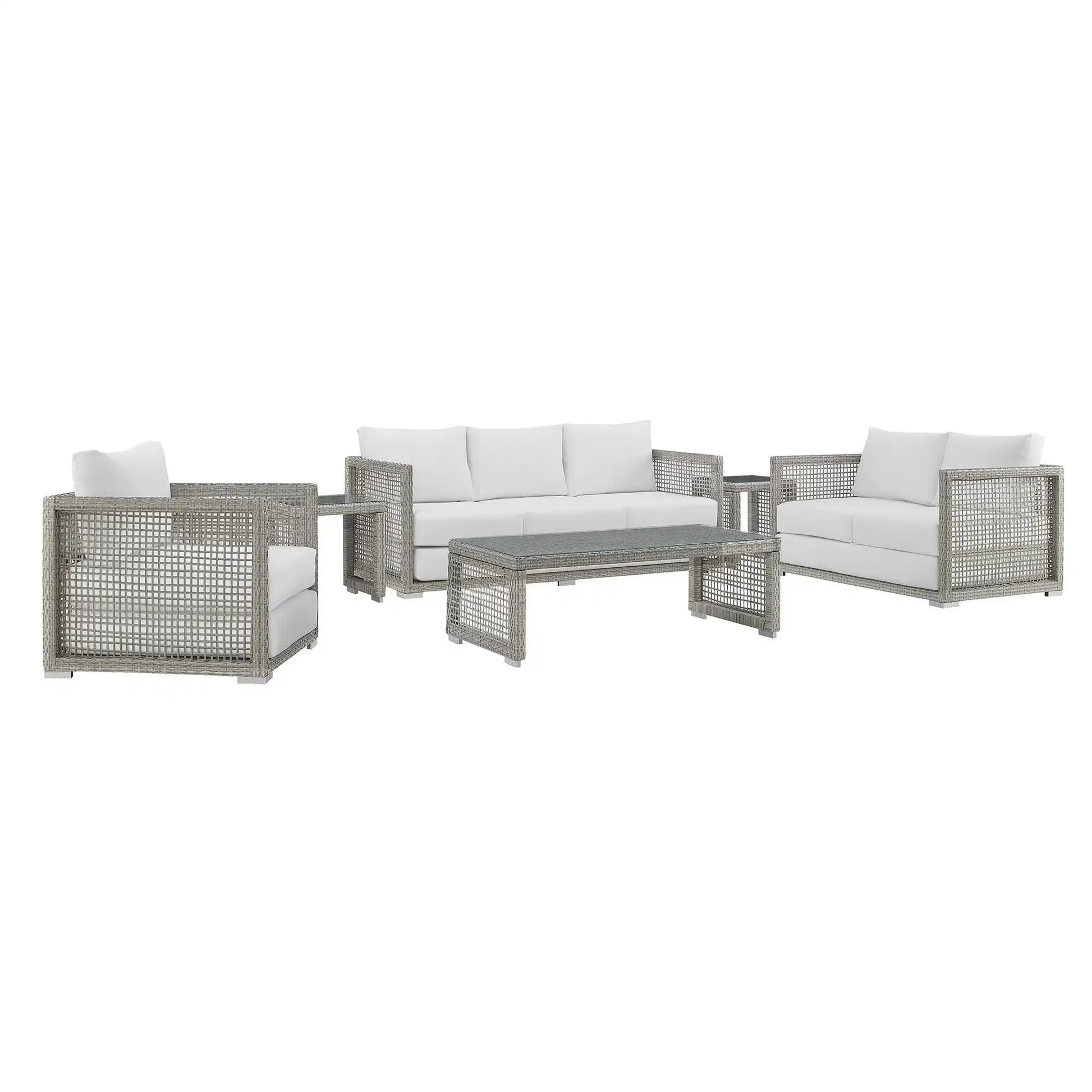 Aura 6 Piece Outdoor Patio Wicker Rattan Set by Modway - Best Buy Furniture